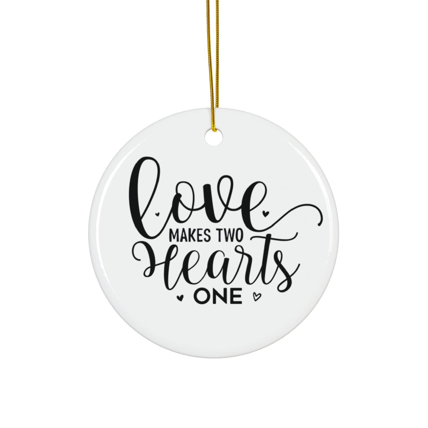 Christmas Ornament Holiday Love Makes Two Hearts One Tree Decoration Love Ornament