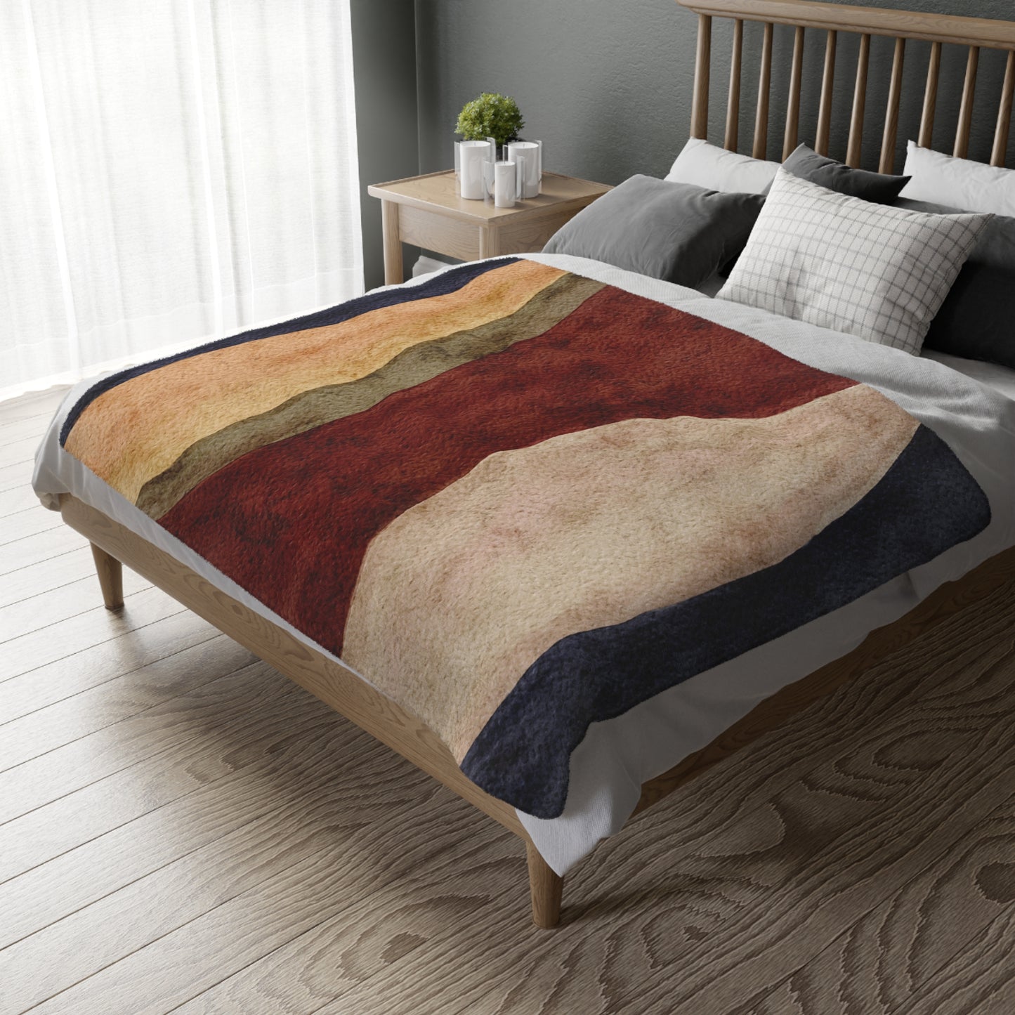 Abstract Earth Tone Throw Blanket | Modern Boho Home Decor