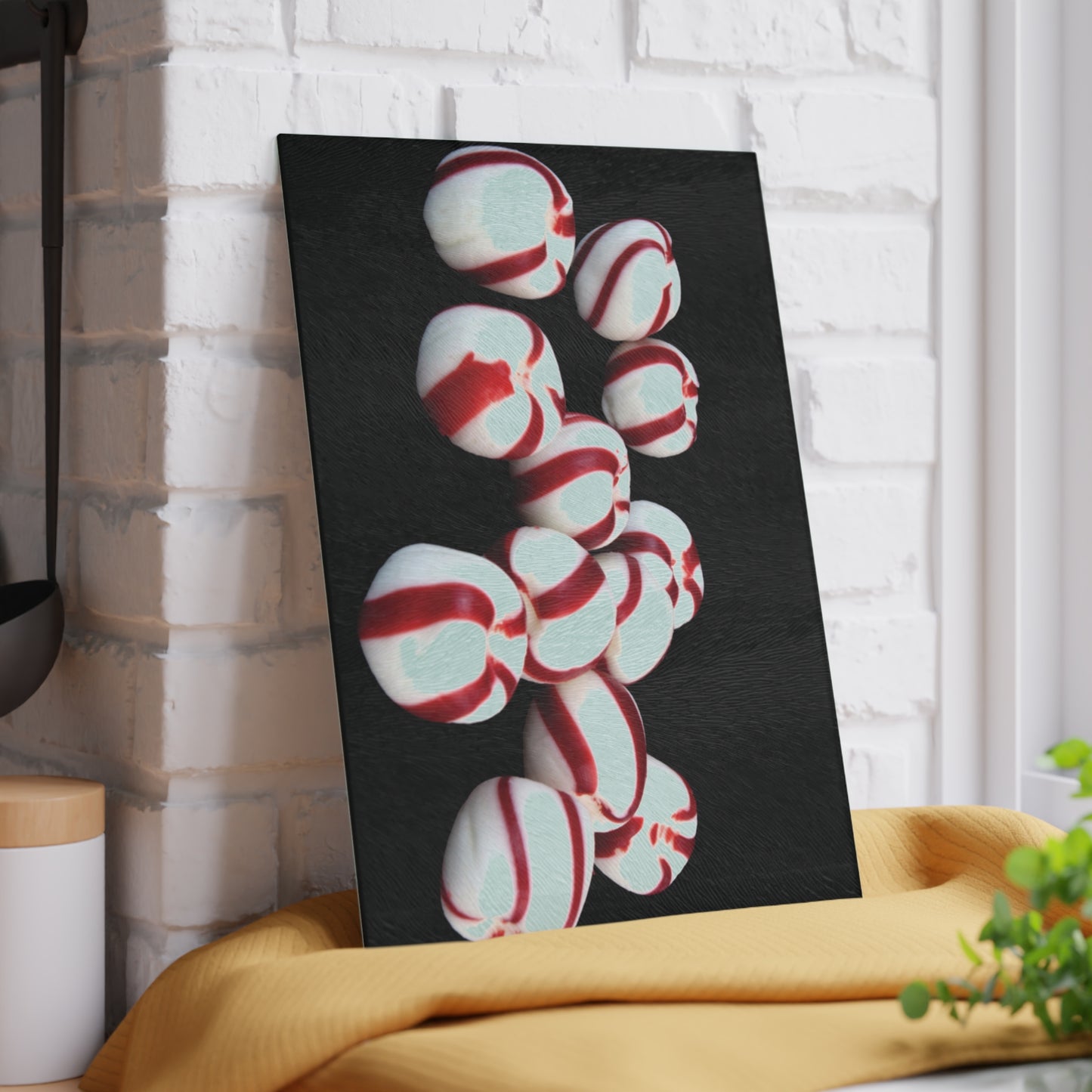 Peppermint Candy Glass Cutting Board | Festive Christmas Kitchen Decor