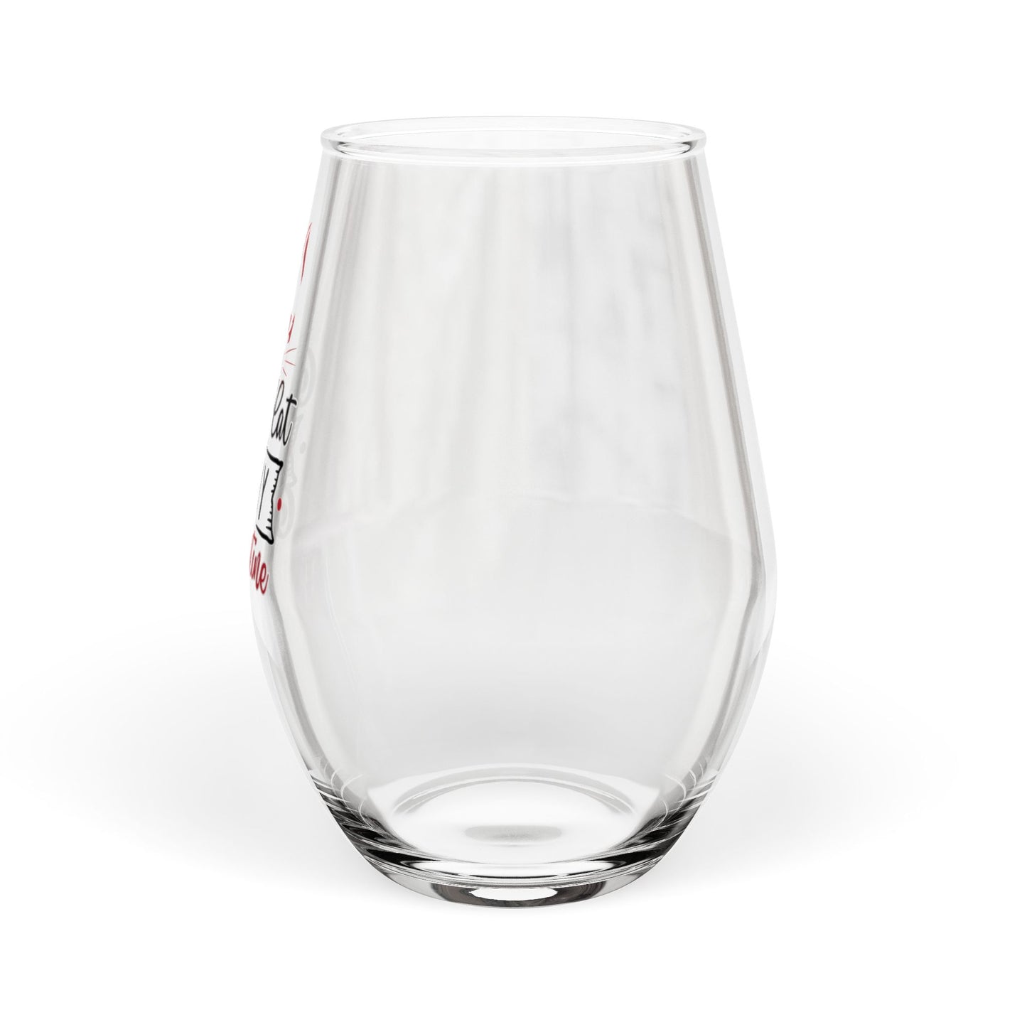 My Cat Is My Valentine Wine Glass – Funny Cat Lover Valentine Gift