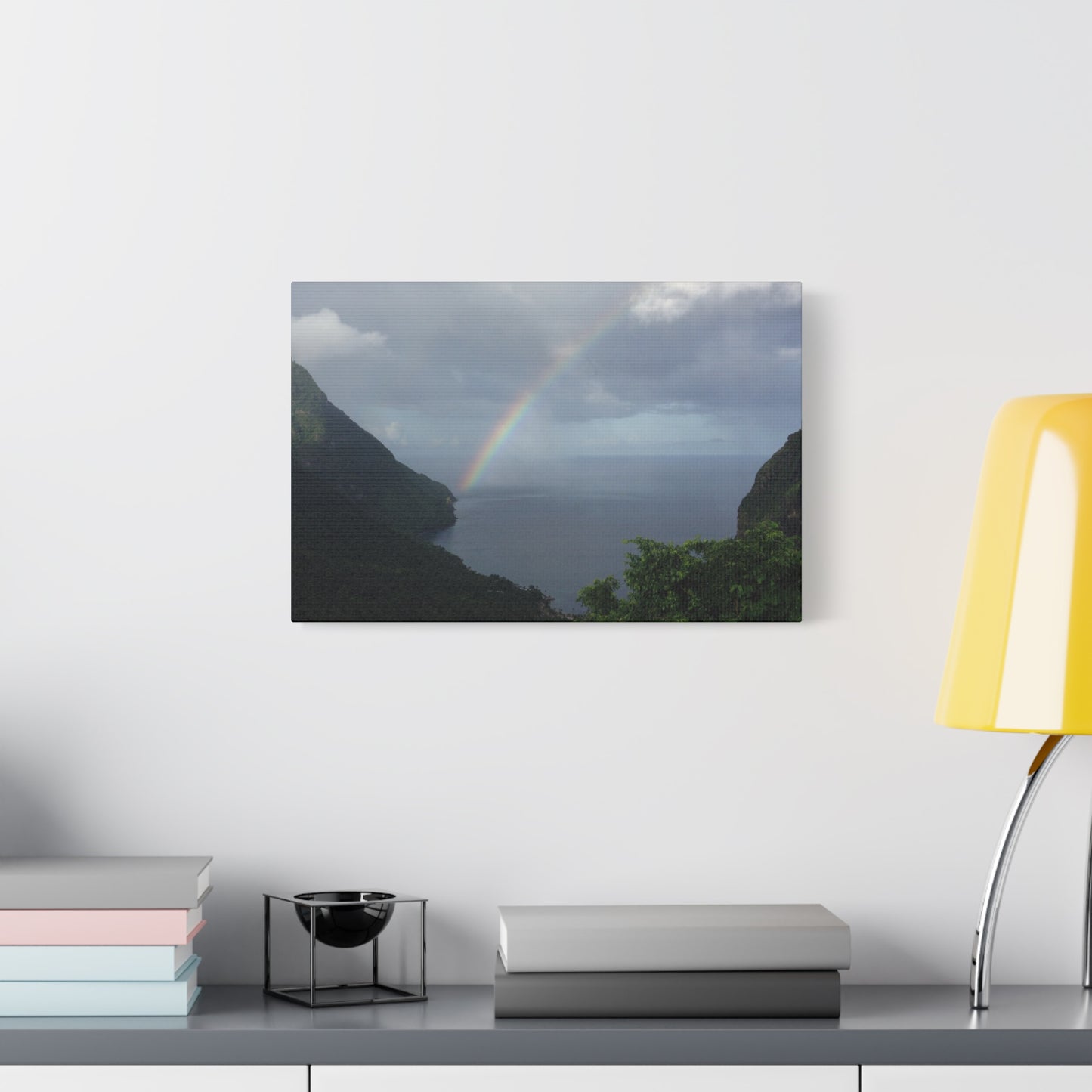 St. Lucia Pitons Rainbow Canvas Art | Caribbean Landscape Photography