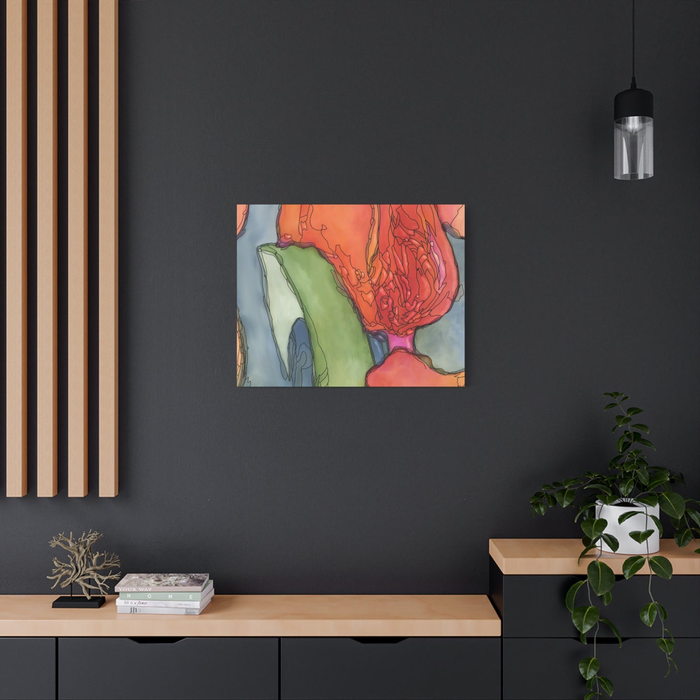 Abstract Pastel Canvas Wall Art | Modern Matte Stretched Canvas Decor