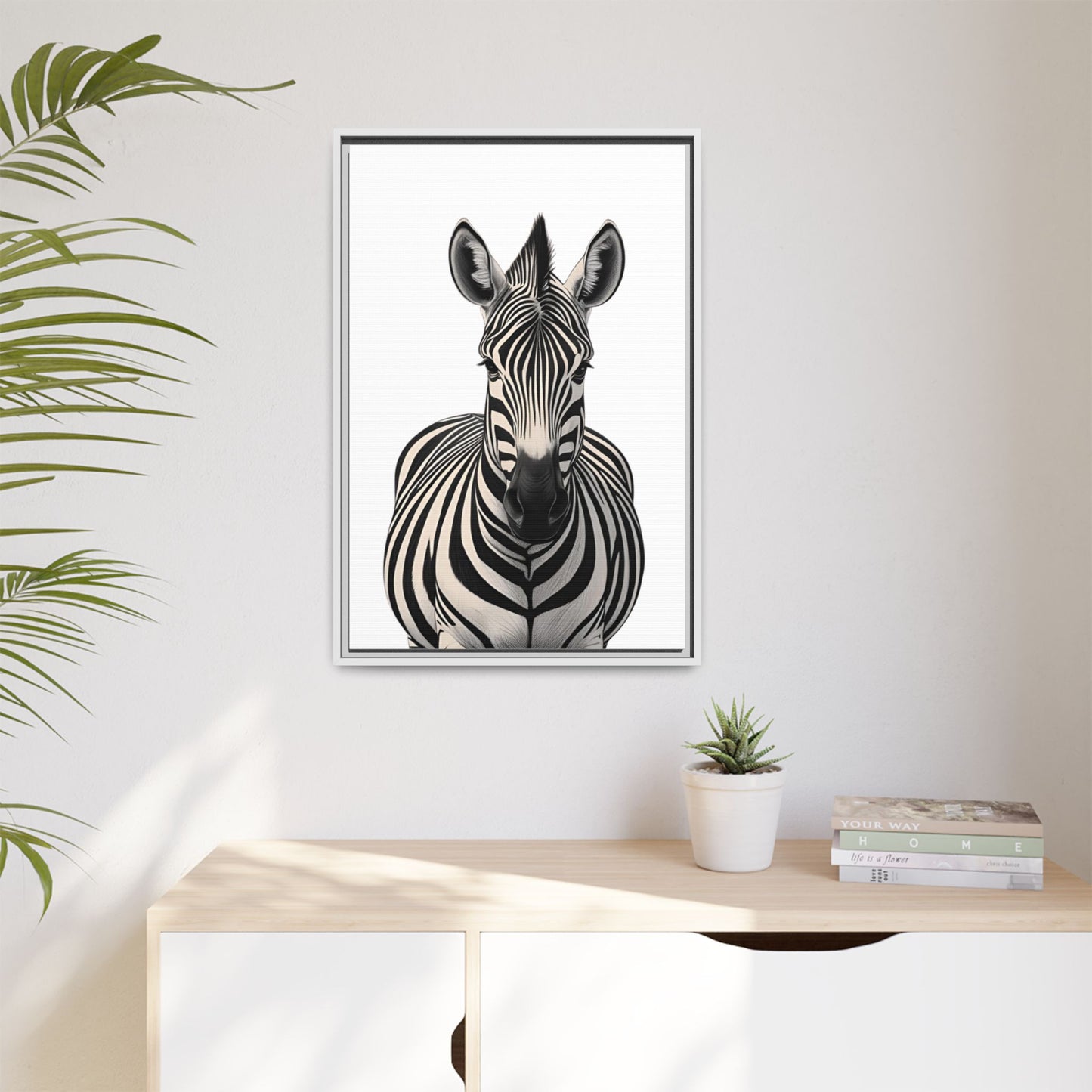 Striking Zebra Wall Art Black & White Wildlife Photography Print, Safari Animal Home Decor, Zebra Lover Nursery Room Gift