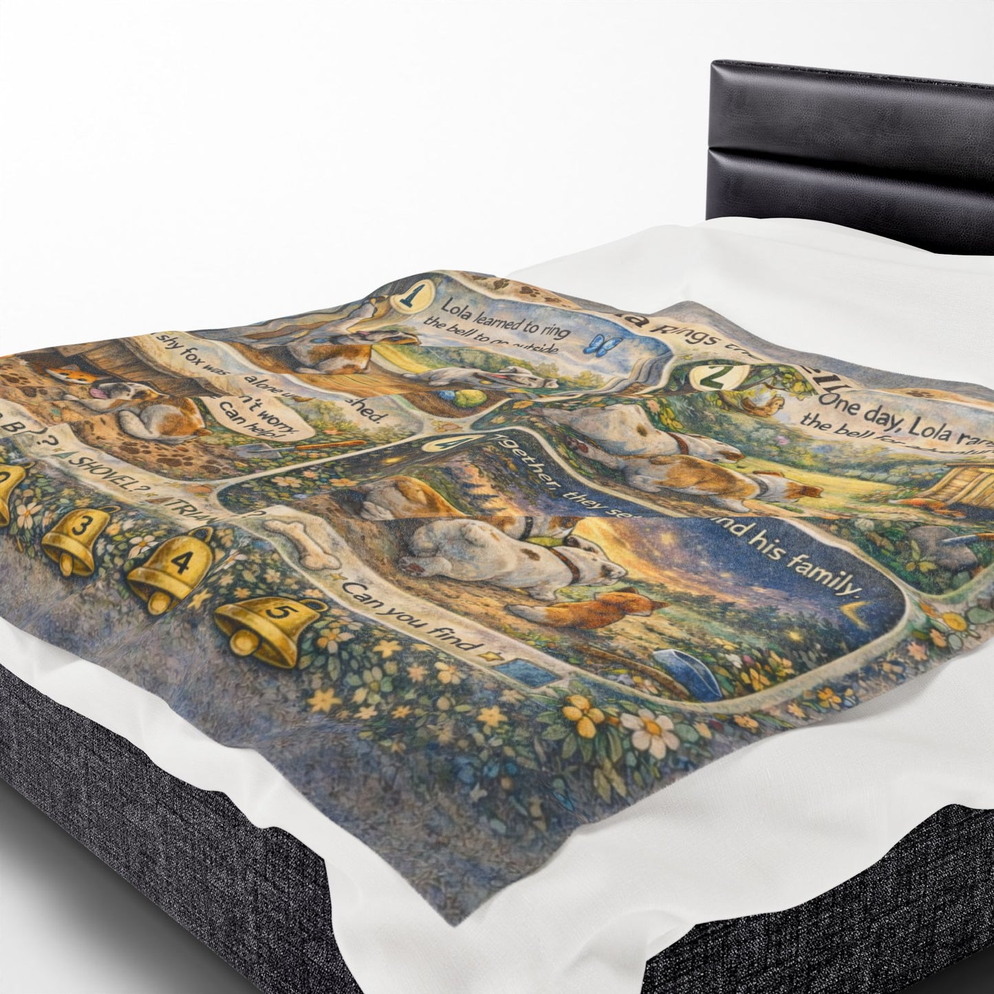 Lola Rings the Bell Story Blanket, Interactive Bulldog Fox Find & Seek Blanket