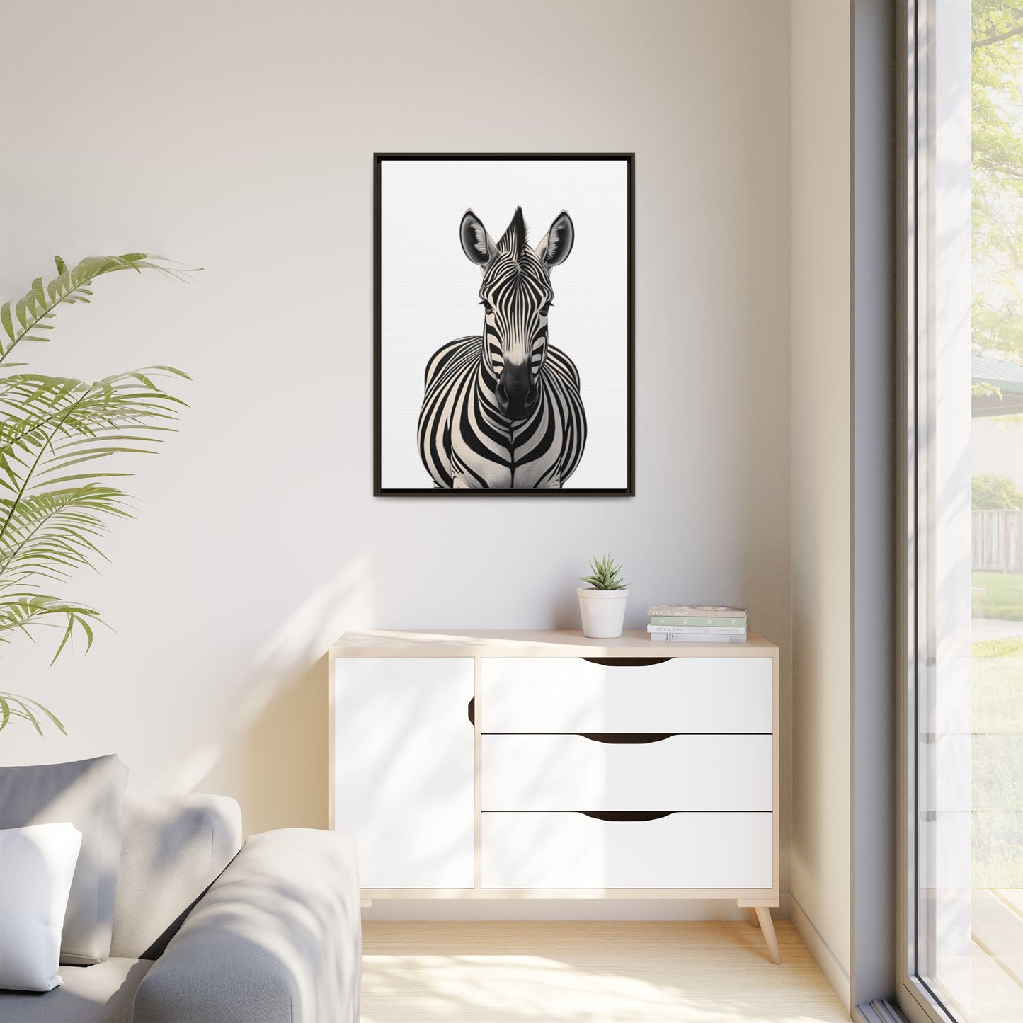 Striking Zebra Wall Art Black & White Wildlife Photography Print, Safari Animal Home Decor, Zebra Lover Nursery Room Gift