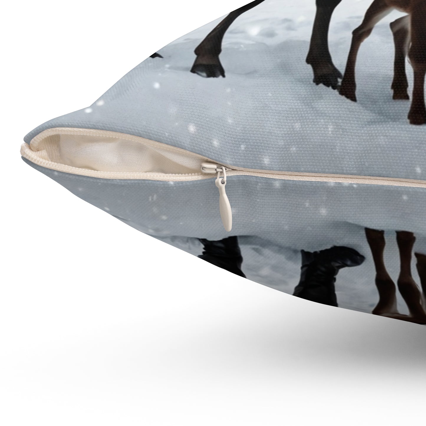 Vintage Santa with Reindeer Holiday Throw Pillow |Christmas Home Accent