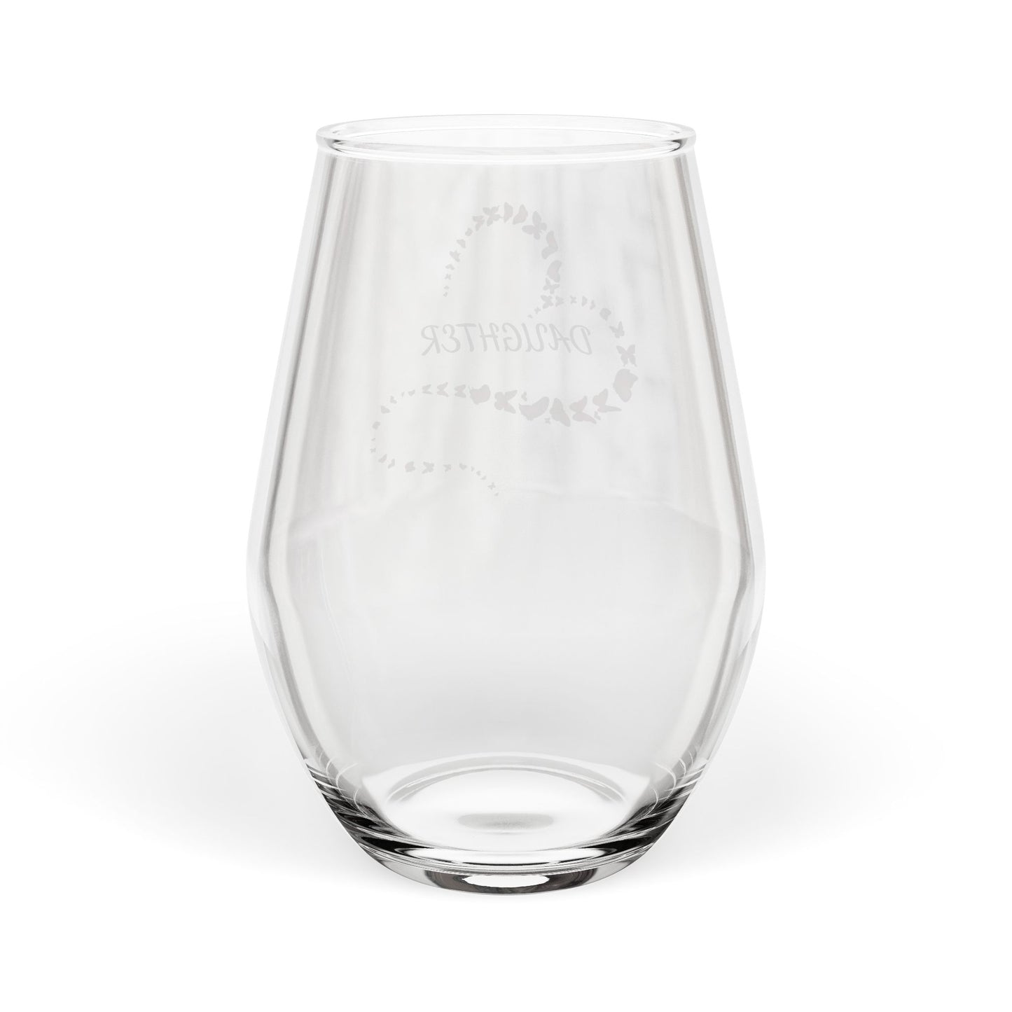 Daughter Butterfly Heart Wine Glass – Sentimental Floral Gift