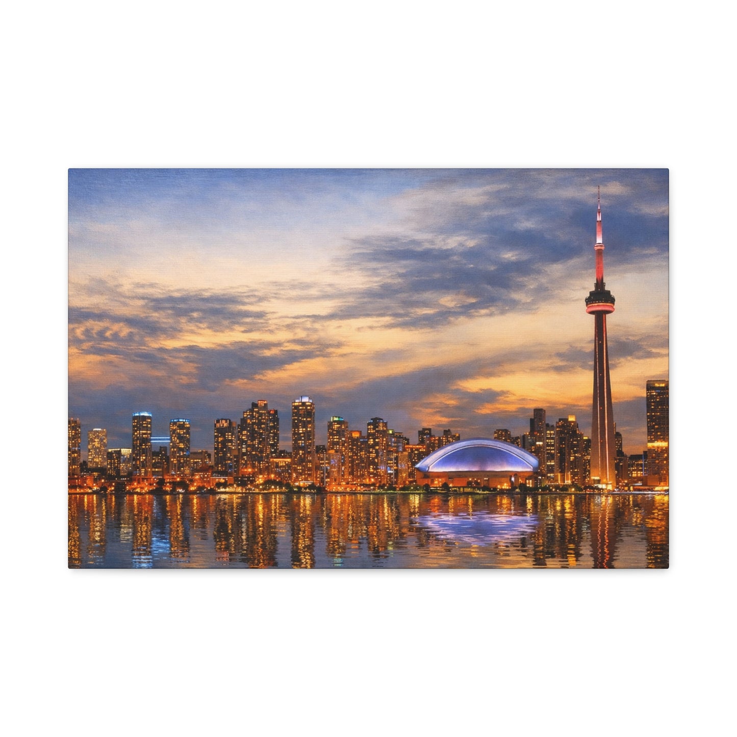 Toronto Skyline Matte Stretched Canvas, Toronto Skyline Canvas Wall Art, Urban City Art Print