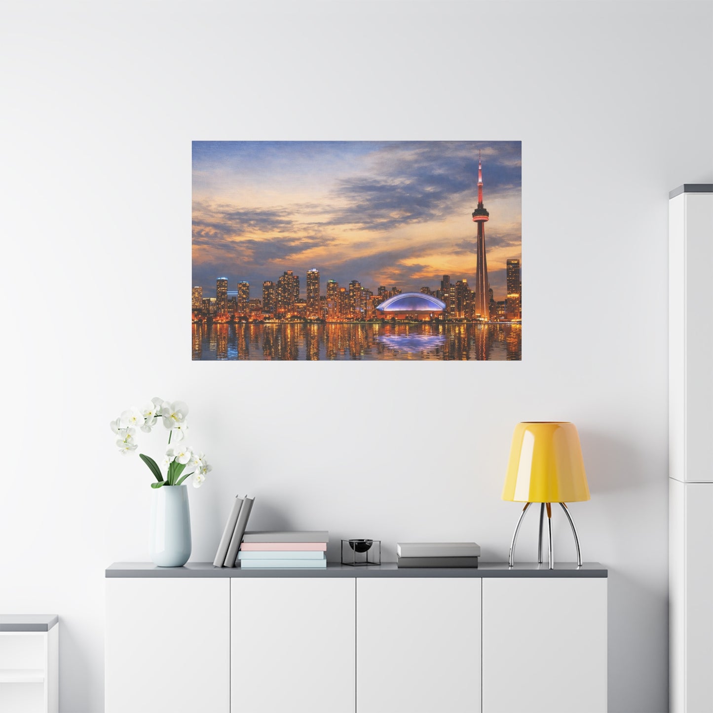 Toronto Skyline Matte Stretched Canvas, Toronto Skyline Canvas Wall Art, Urban City Art Print