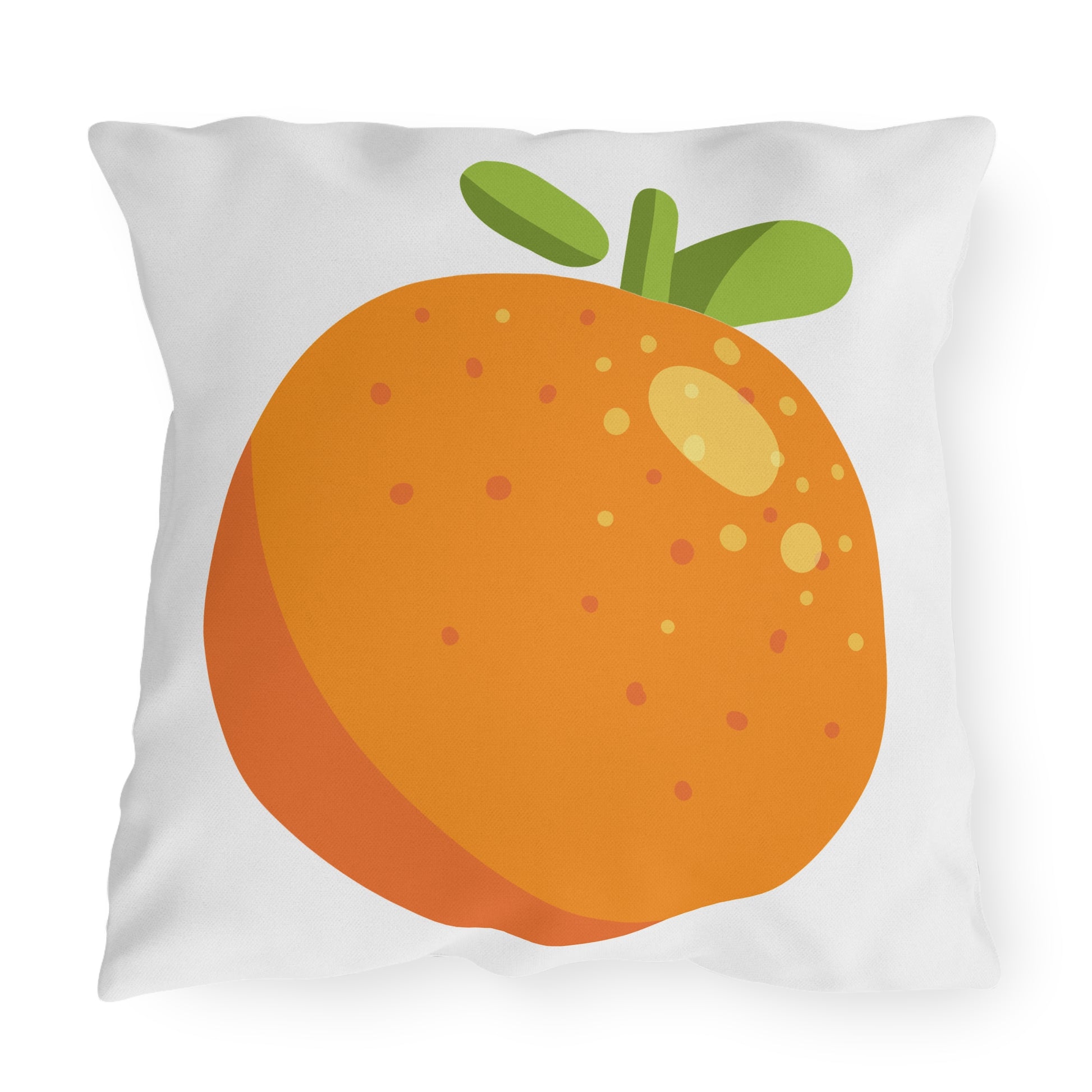 Pillow with an orange design on a white background