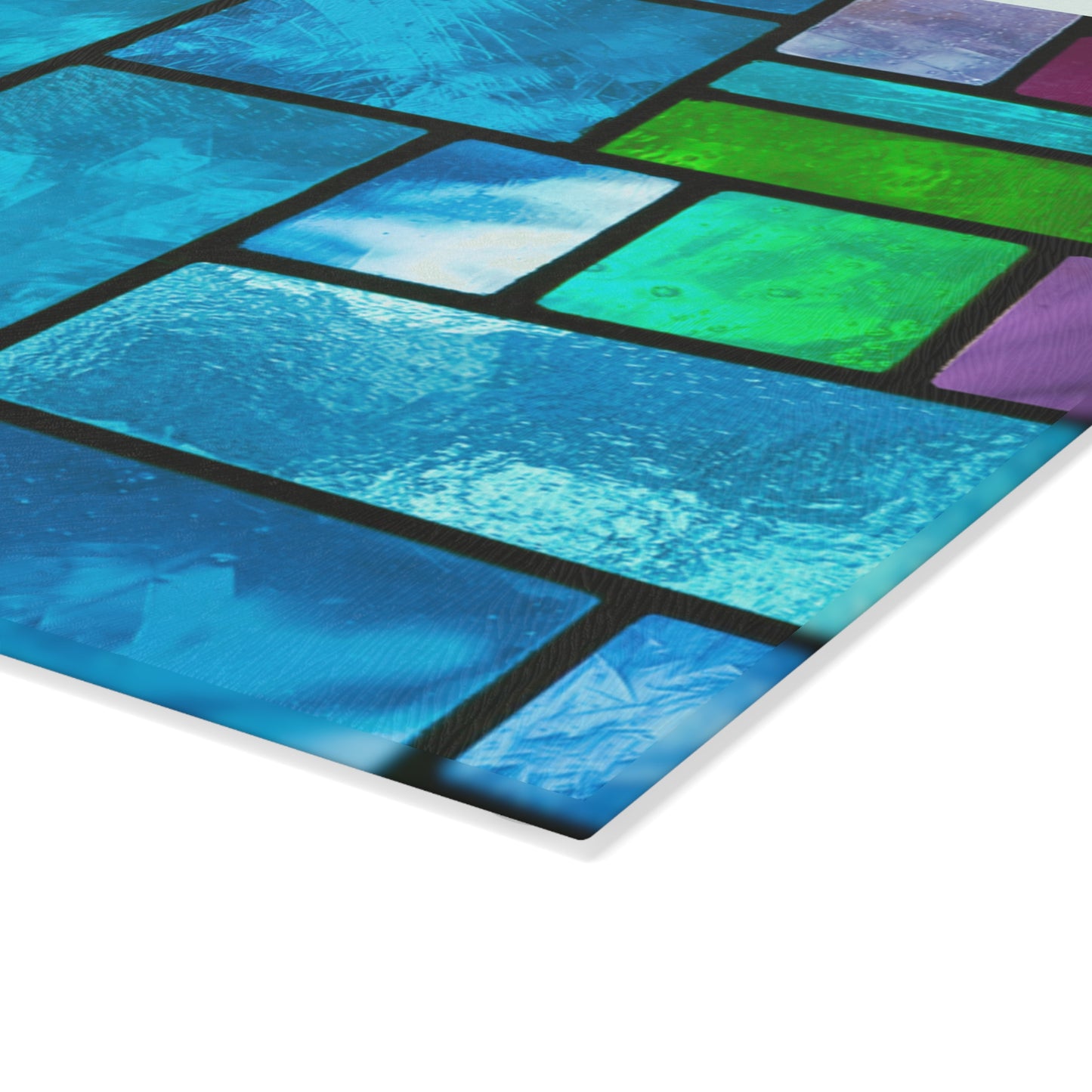 Blue Green Stained Glass Cutting Board | Mosaic Kitchen Decor