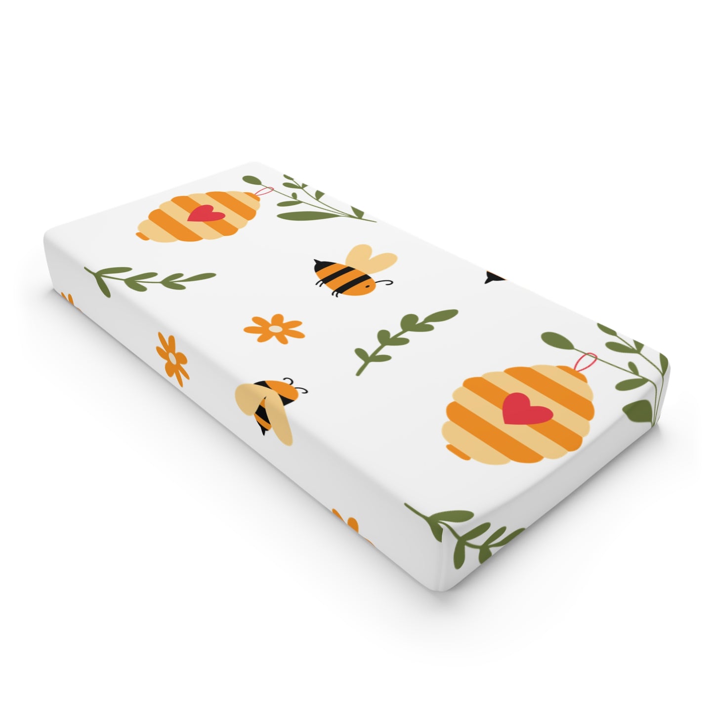 Changing Pad Cover, Bee and Beehive Nursery Decor,  Gender Neutral Baby Shower Gift