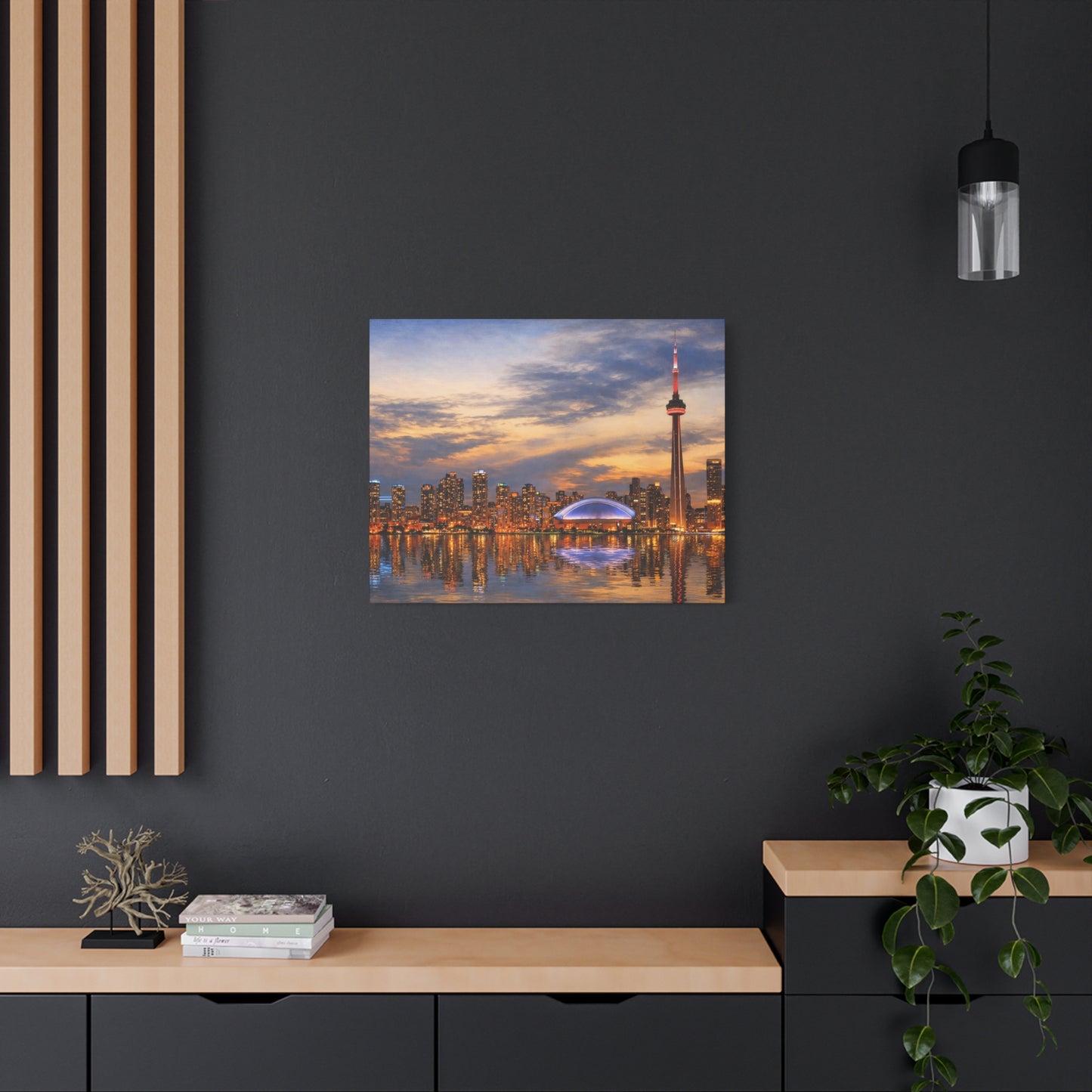 Toronto Skyline Matte Stretched Canvas, Toronto Skyline Canvas Wall Art, Urban City Art Print