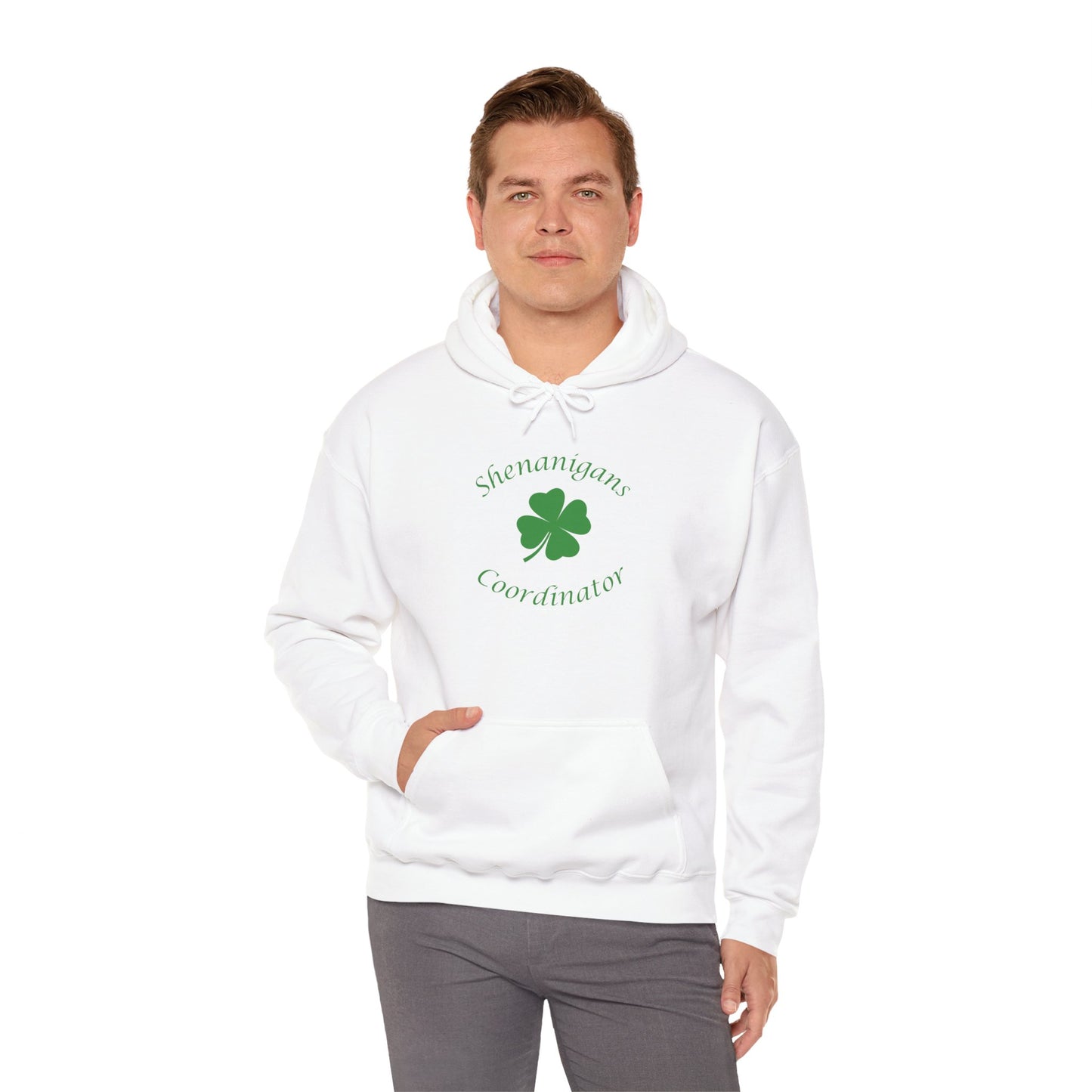 Shenanigans Coordinator Hoodie – Funny St Patrick’s Day Sweatshirt with Shamrock | Irish Party Hoodie Gift
