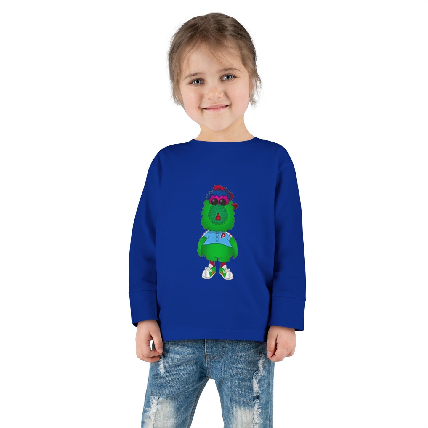 Cartoon Monster Toddler Long Sleeve Tee | Funny Baseball Fan Shirt