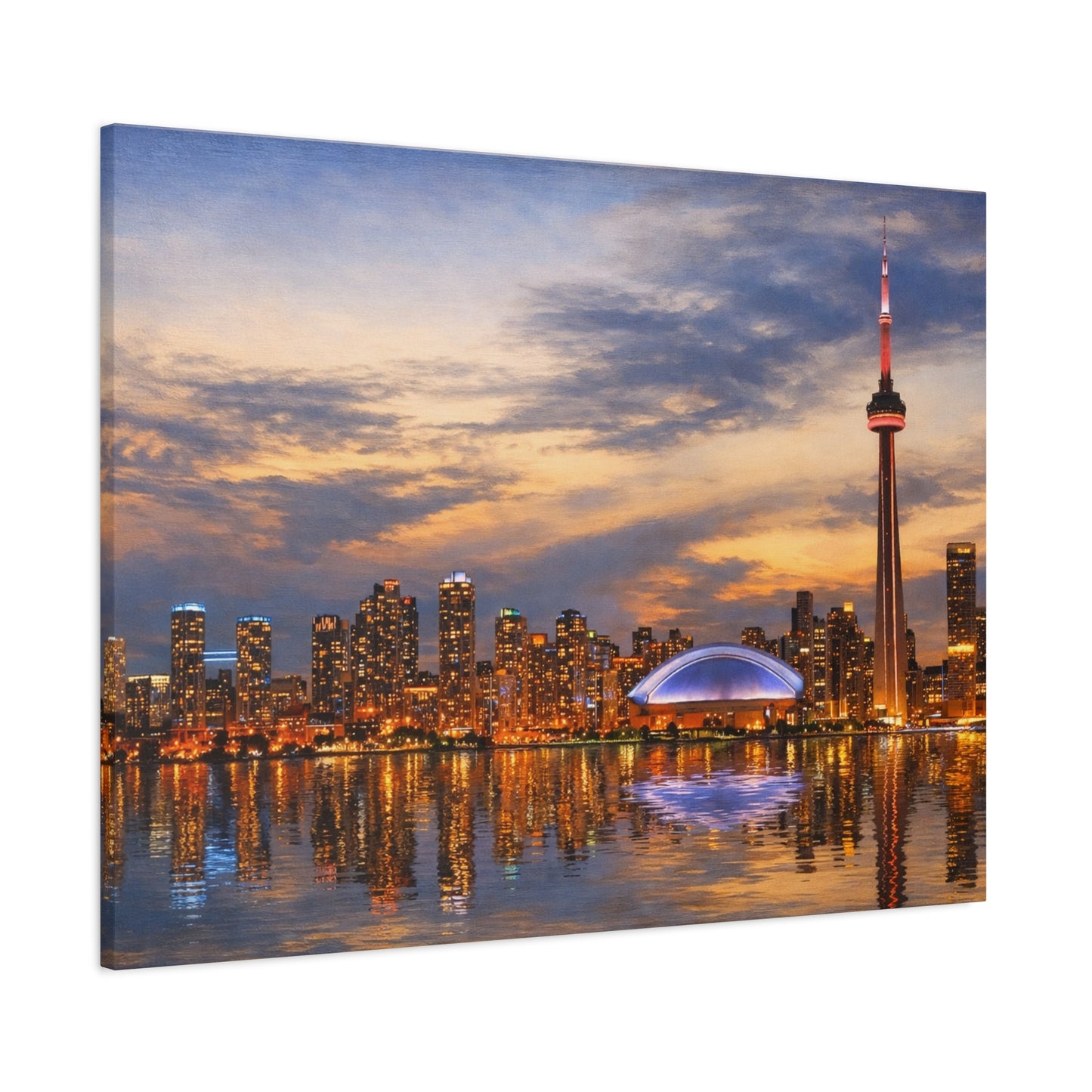Toronto Skyline Matte Stretched Canvas, Toronto Skyline Canvas Wall Art, Urban City Art Print