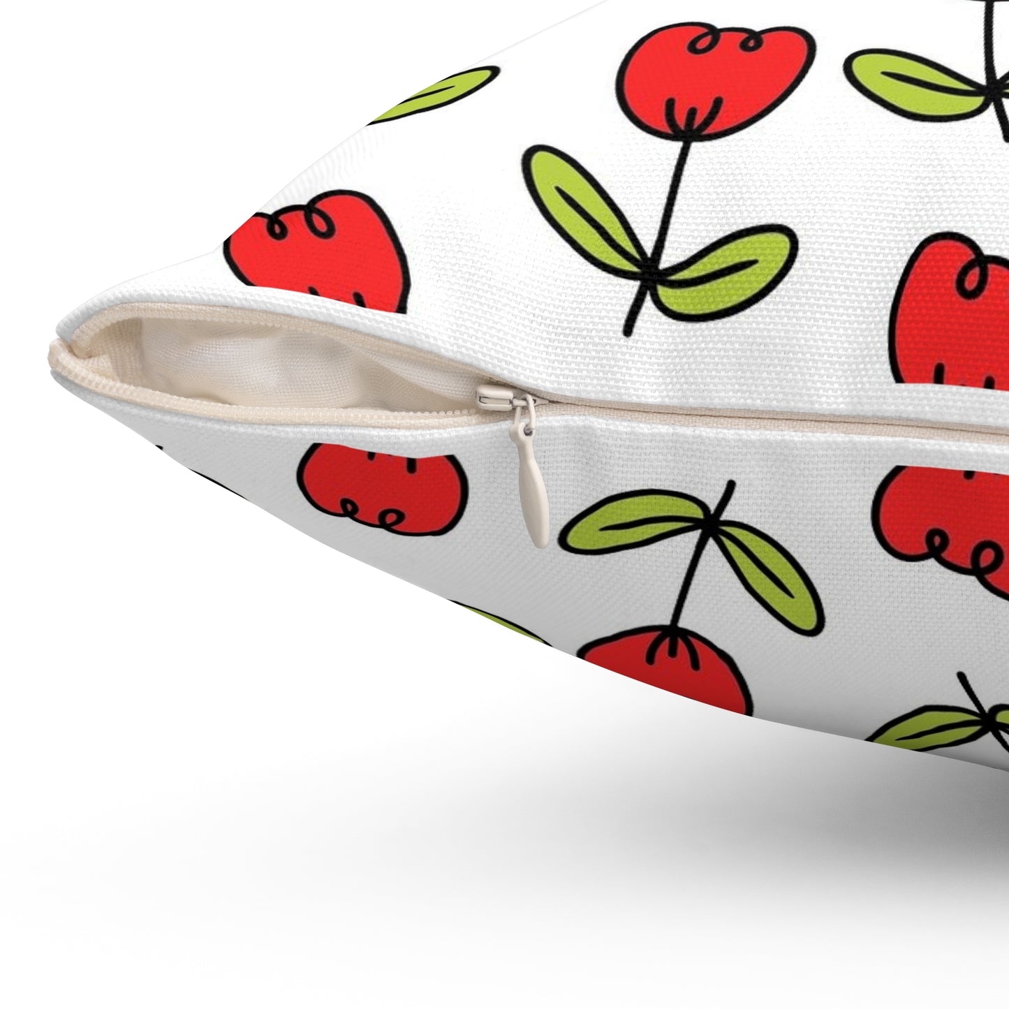 Spring Red Tulips Indoor Pillow | Floral Decorative Cushion