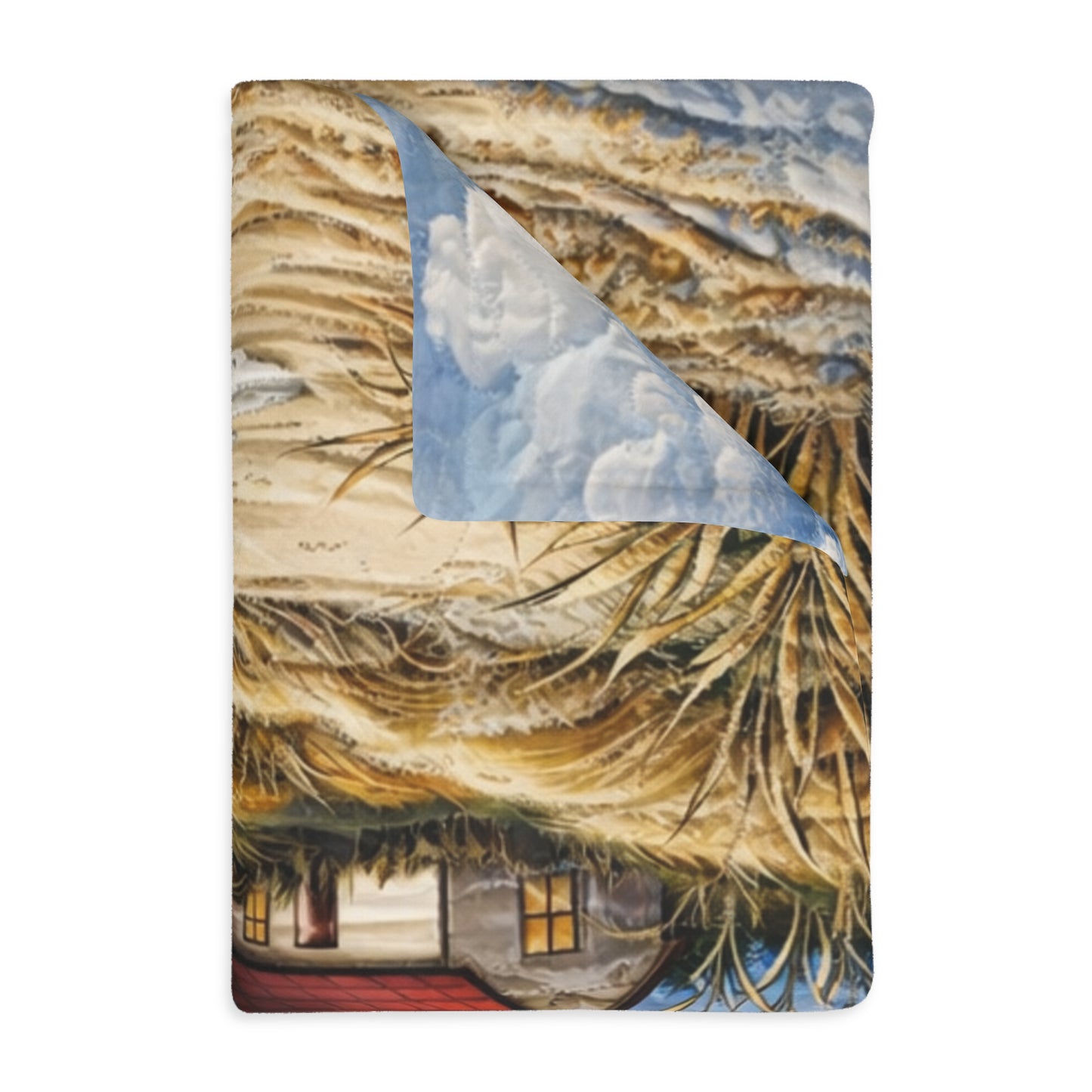 Coastal Lighthouse Blanket – Nautical Ocean Waves Throw | Beach House Bedding | Soft Plush Microfiber Blanket