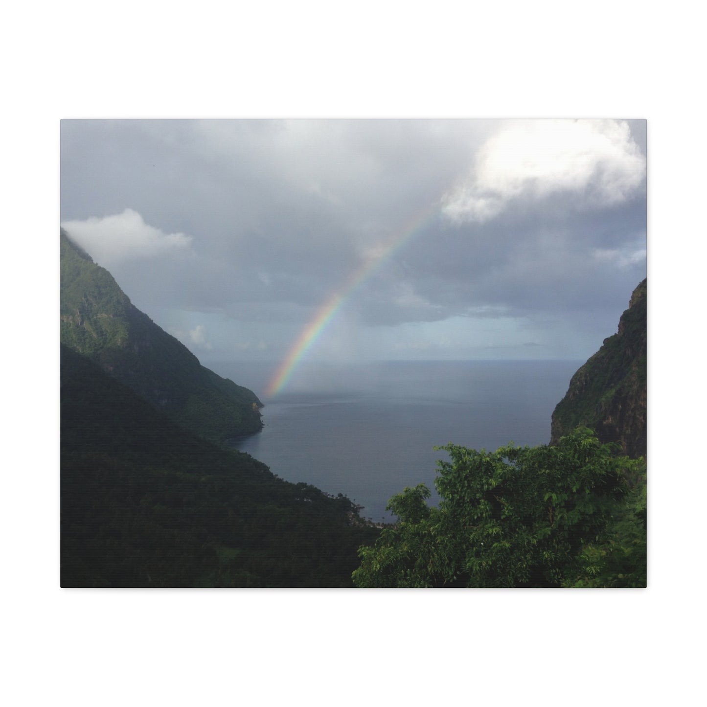 St. Lucia Pitons Rainbow Canvas Art | Caribbean Landscape Photography