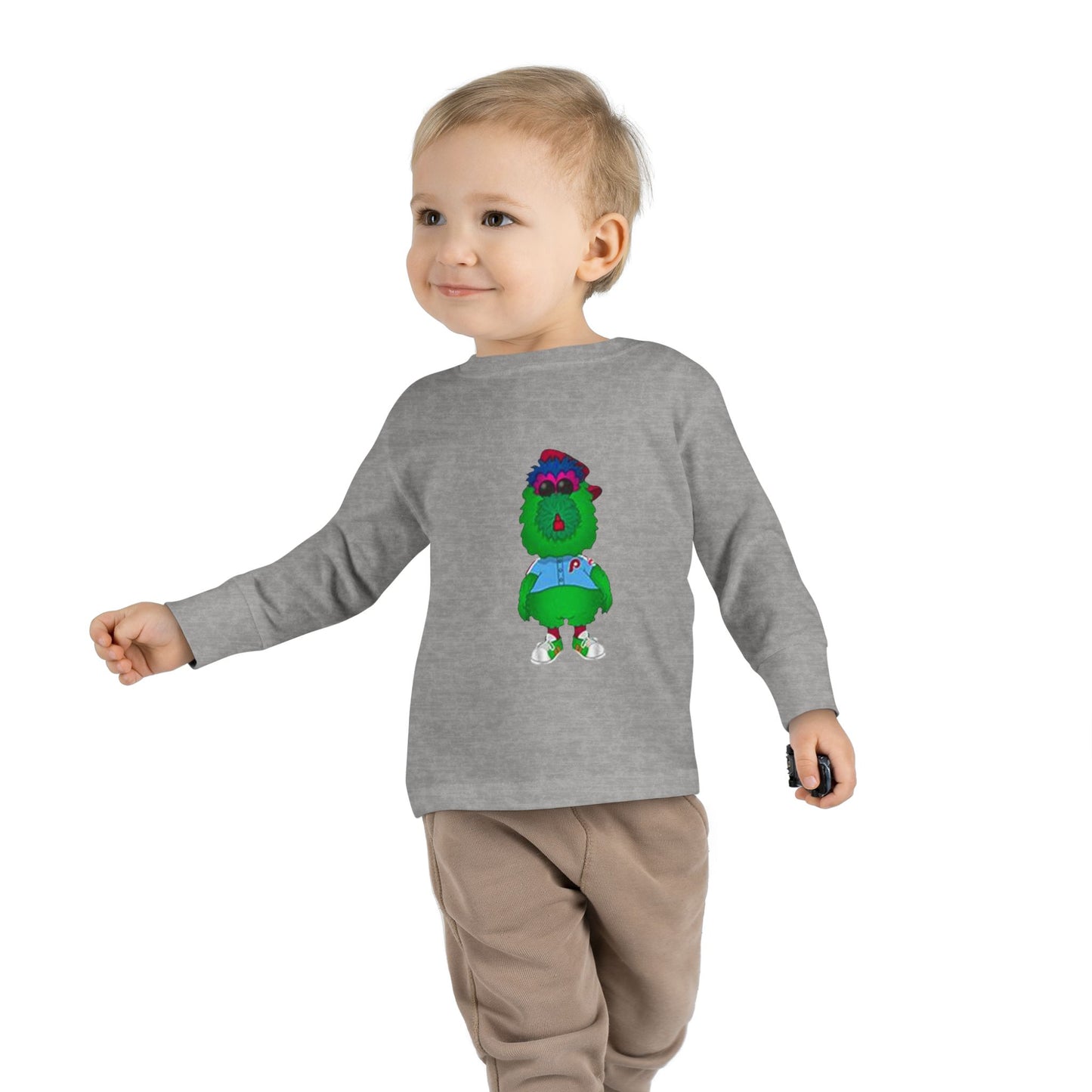 Cartoon Monster Toddler Long Sleeve Tee | Funny Baseball Fan Shirt