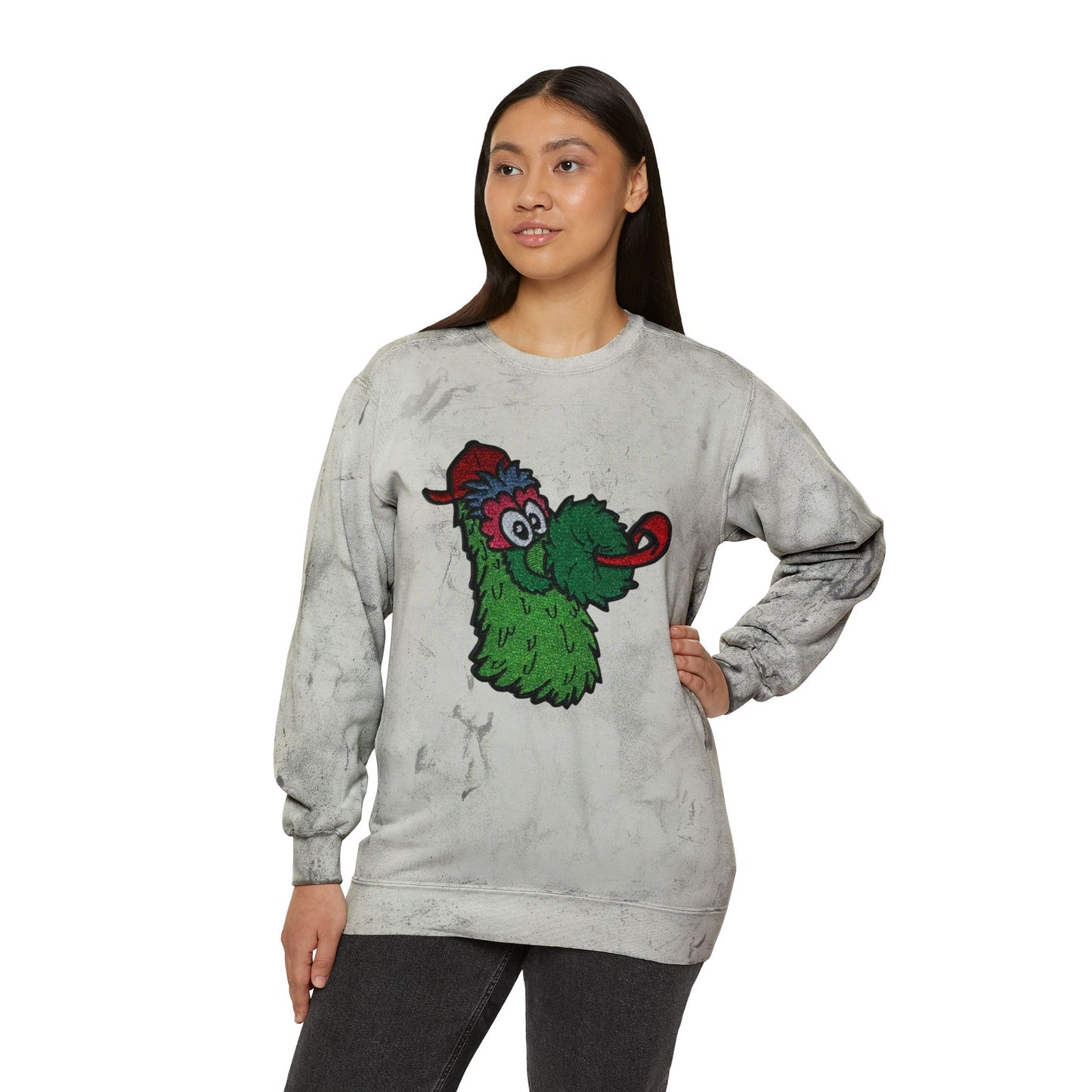 Cartoon Baseball Mascot Baseball Fan Gift |Unisex Color Blast Sweatshirt
