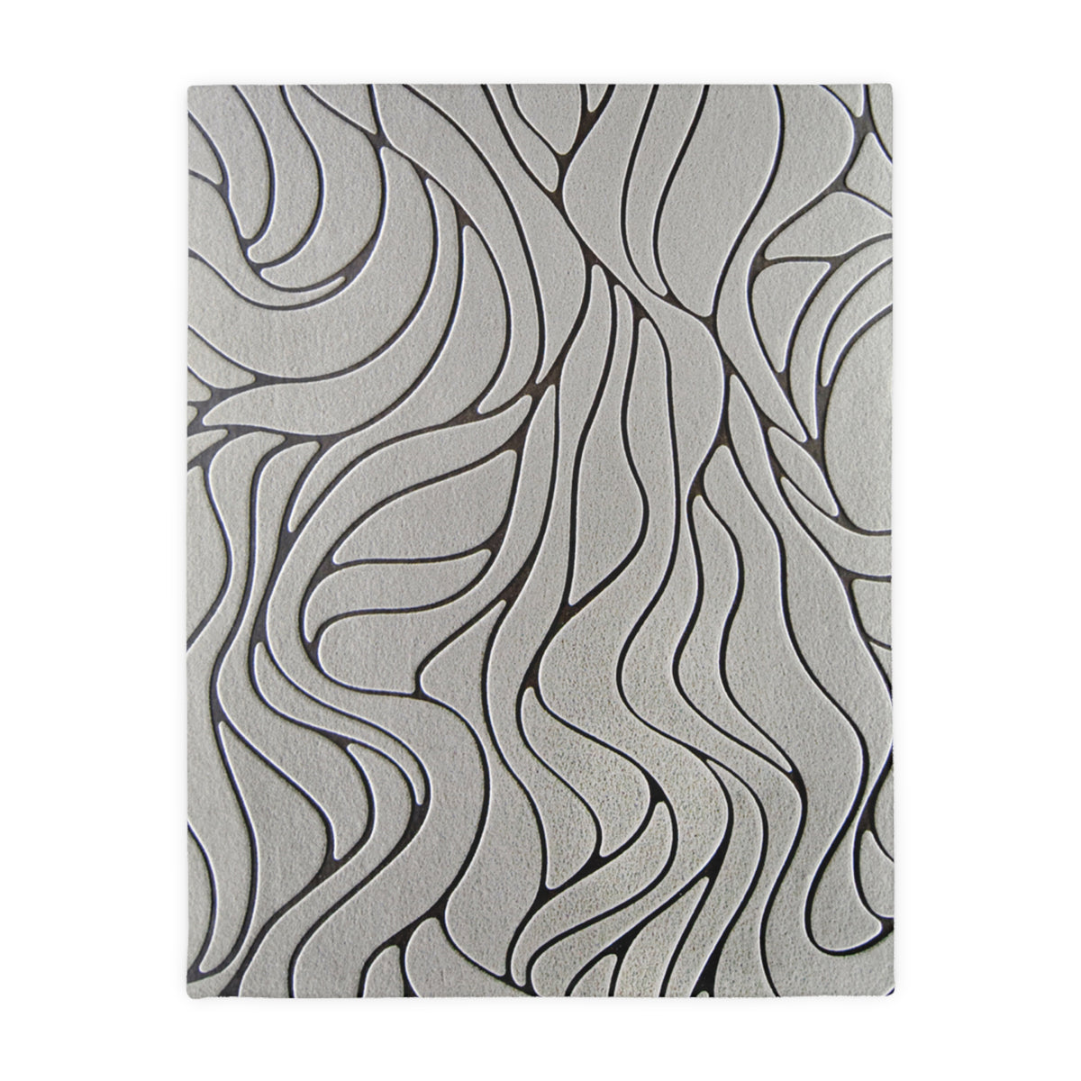 Modern Abstract Gray Wave Blanket – Two-Sided Microfiber Plush Throw