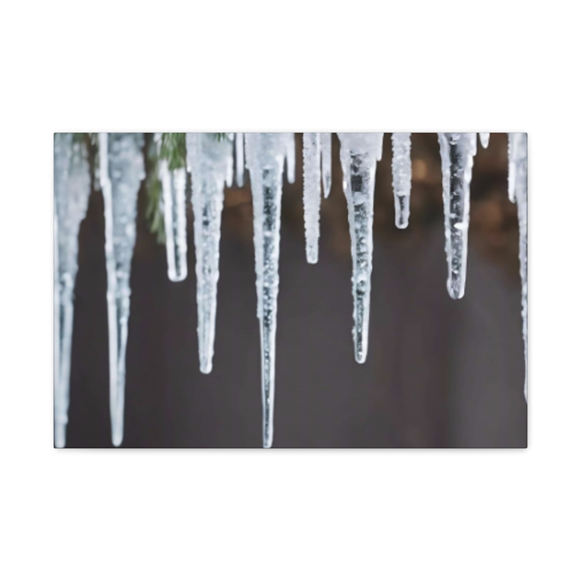 Icicles hanging from a roof during winter