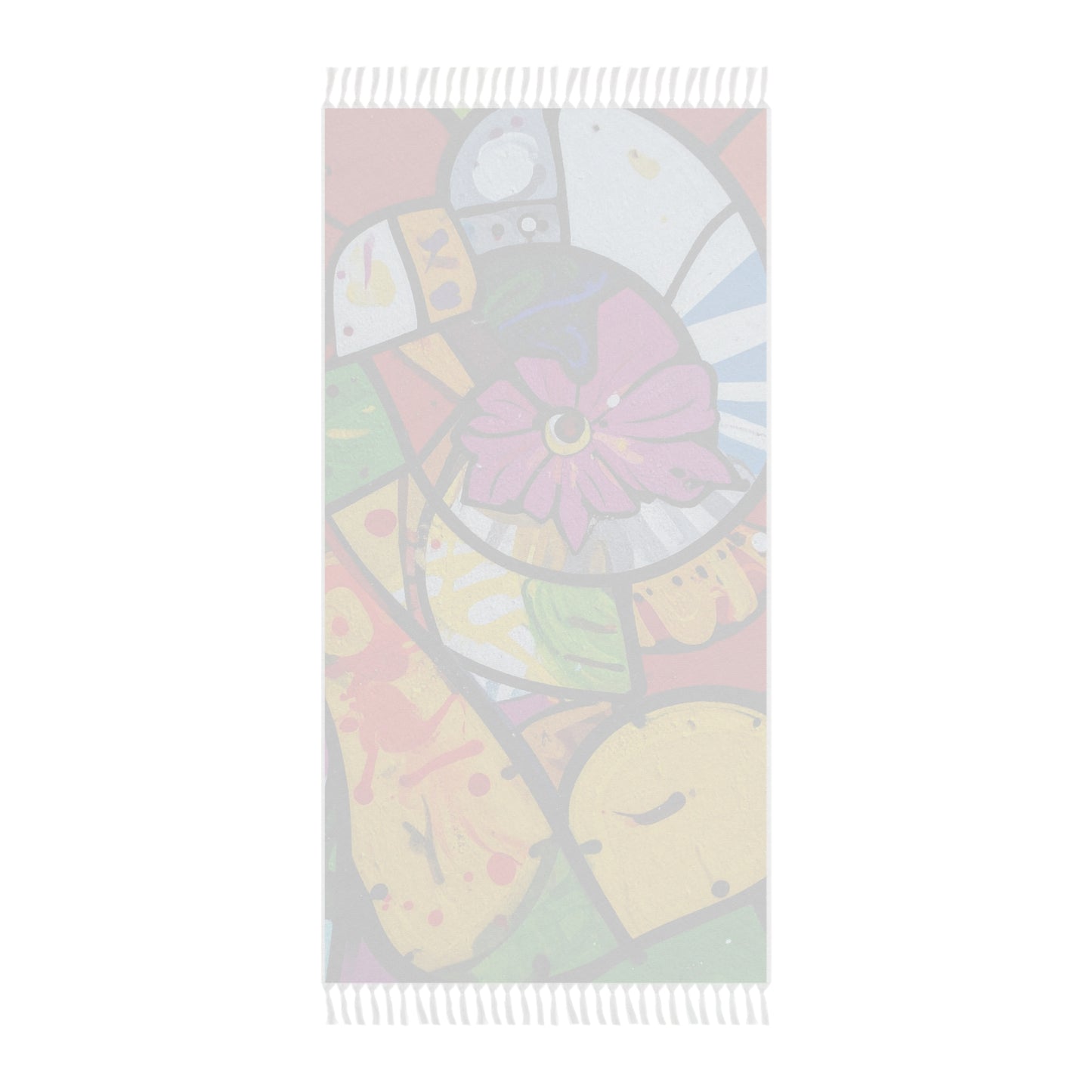 Boho Floral Mosaic Beach Towel | Colorful Fringe Cotton Towel | Summer Beach Essential