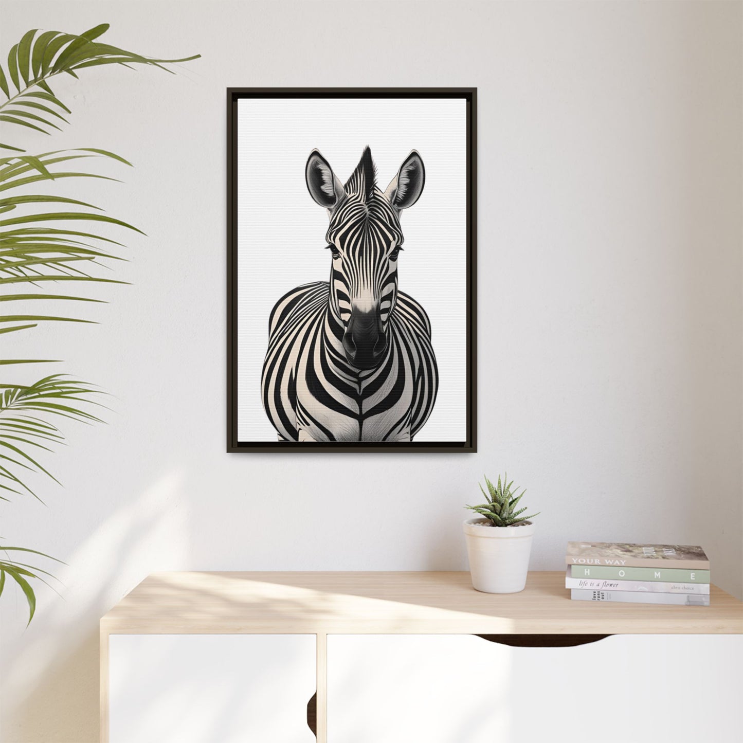 Striking Zebra Wall Art Black & White Wildlife Photography Print, Safari Animal Home Decor, Zebra Lover Nursery Room Gift