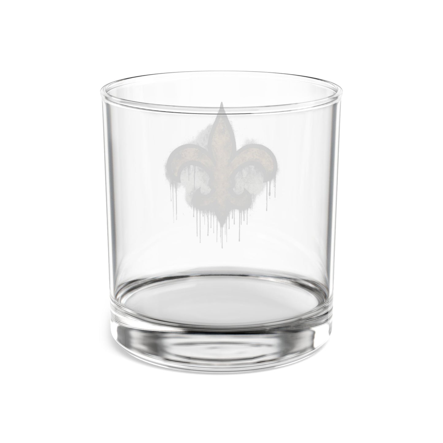 New Orleans Fleur-de-Lis Whiskey Glass – Grunge Gold & Black Game Day Rocks Glass