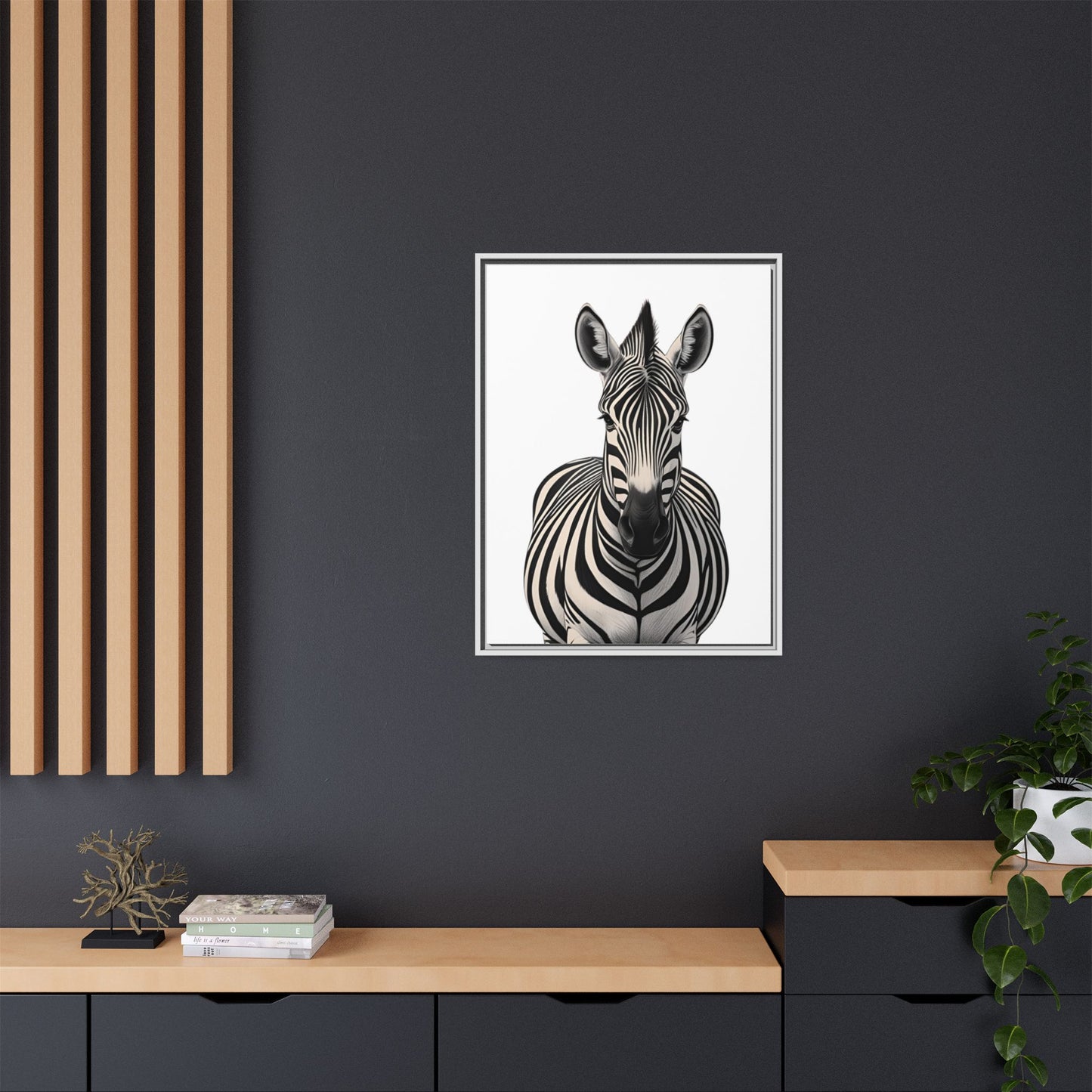 Striking Zebra Wall Art Black & White Wildlife Photography Print, Safari Animal Home Decor, Zebra Lover Nursery Room Gift