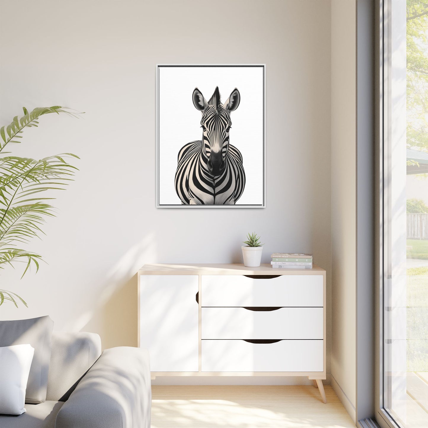 Striking Zebra Wall Art Black & White Wildlife Photography Print, Safari Animal Home Decor, Zebra Lover Nursery Room Gift