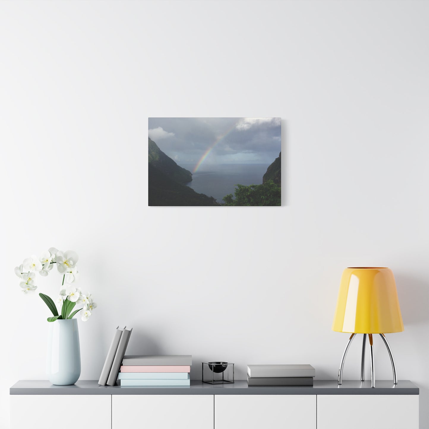 St. Lucia Pitons Rainbow Canvas Art | Caribbean Landscape Photography