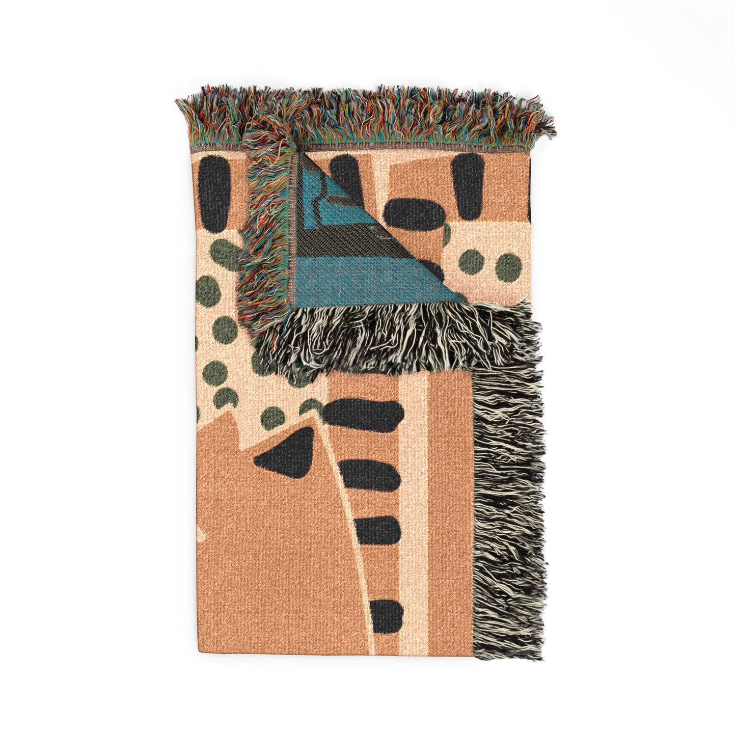Modern Abstract Cat Woven Blanket | Mid Century Boho Throw