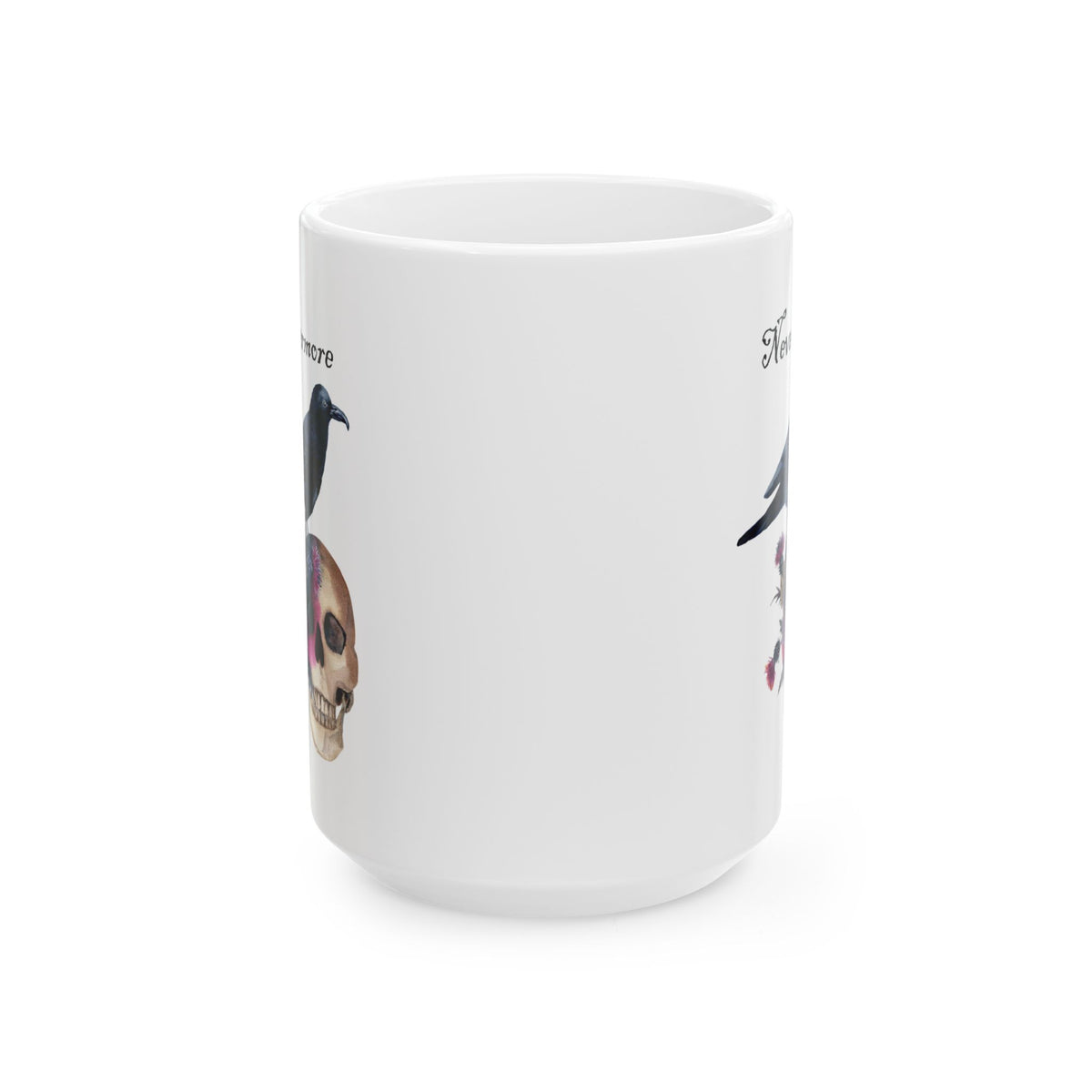 Halloween Mug - Raven Sitting on Skull Nevermore