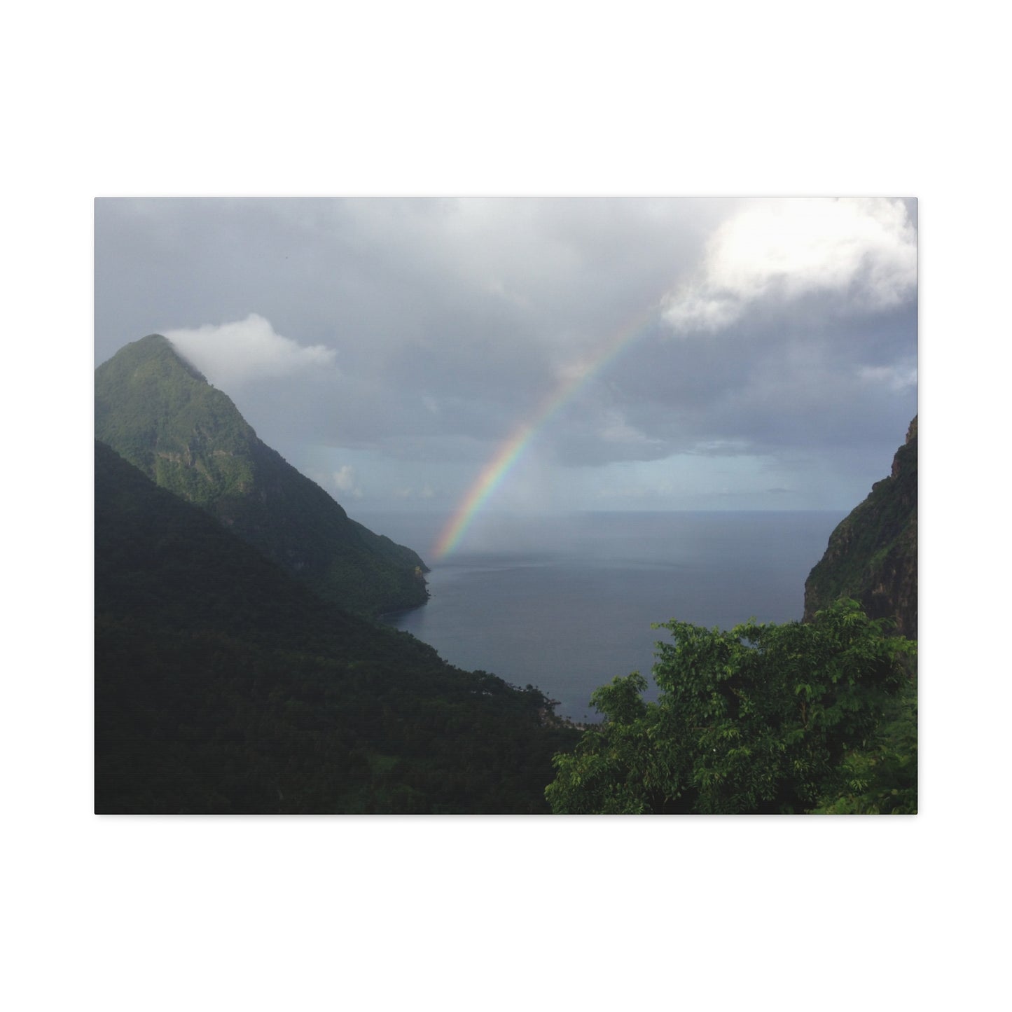 St. Lucia Pitons Rainbow Canvas Art | Caribbean Landscape Photography