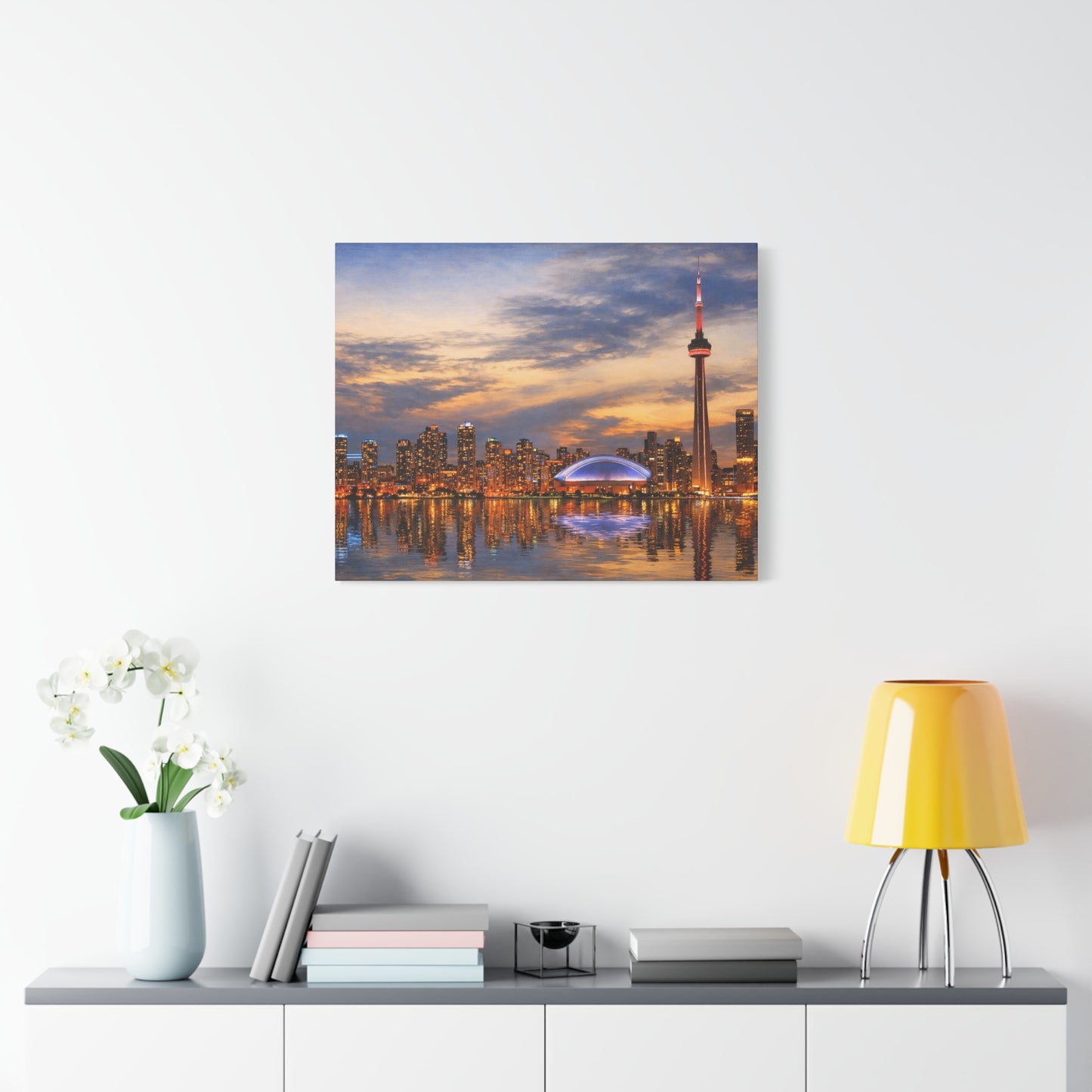 Toronto Skyline Matte Stretched Canvas, Toronto Skyline Canvas Wall Art, Urban City Art Print