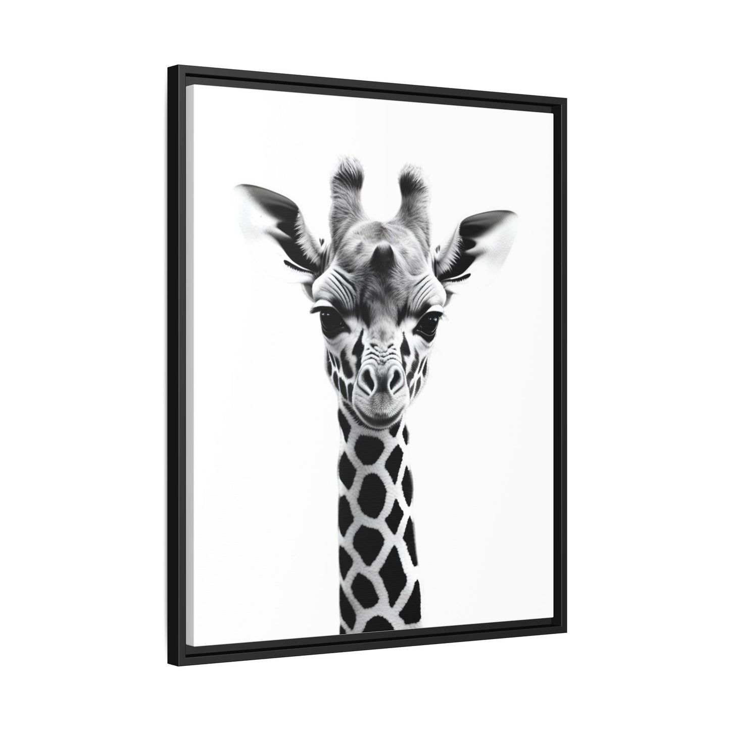 Baby Giraffe Wall Art Black & White Wildlife Photography Print, Cute Giraffe Lover Gift
