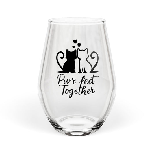 Purr-fect Together Cat Wine Glass | Cute Couples Gift