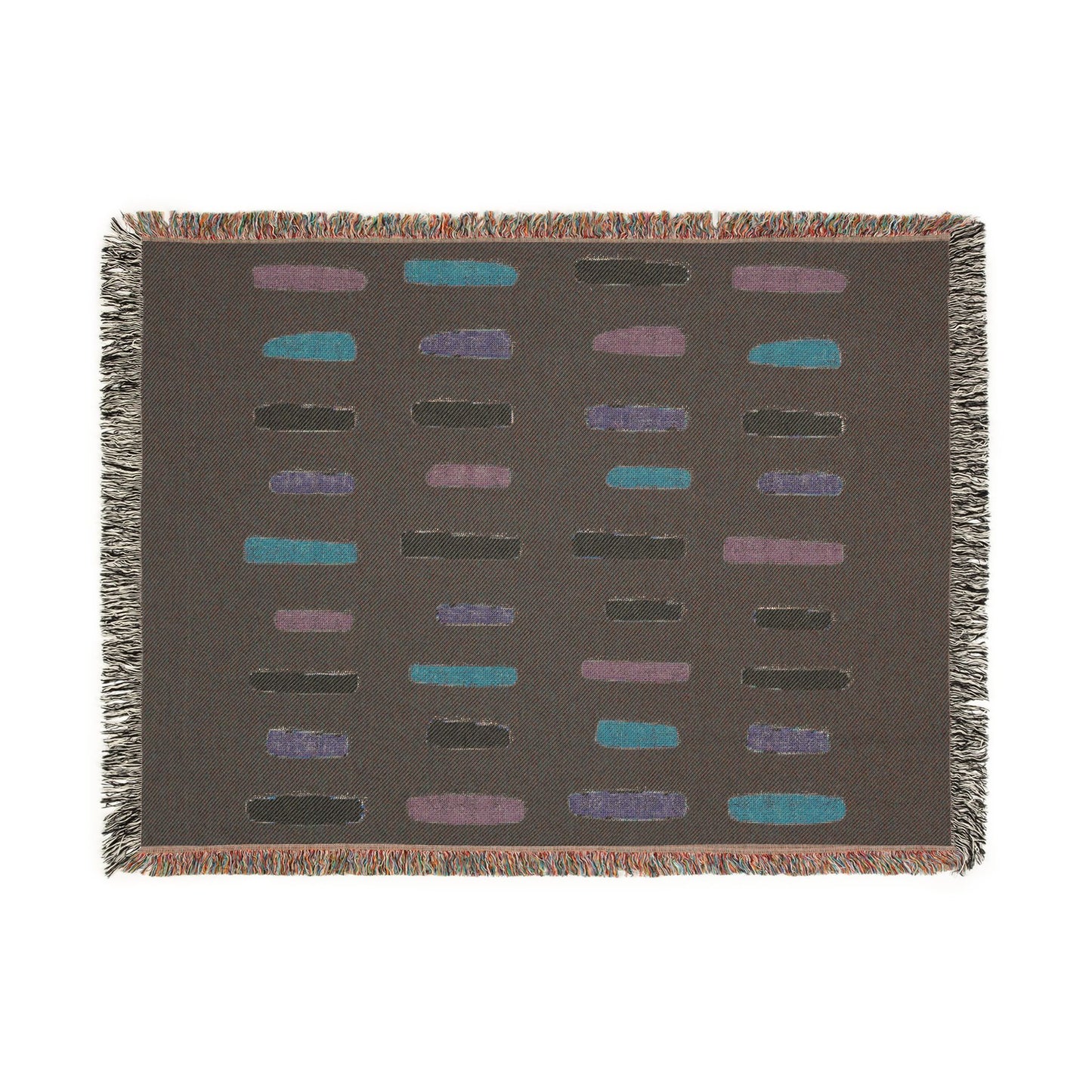 Modern Geometric Woven Throw Blanket | Mid-Century Boho Decor