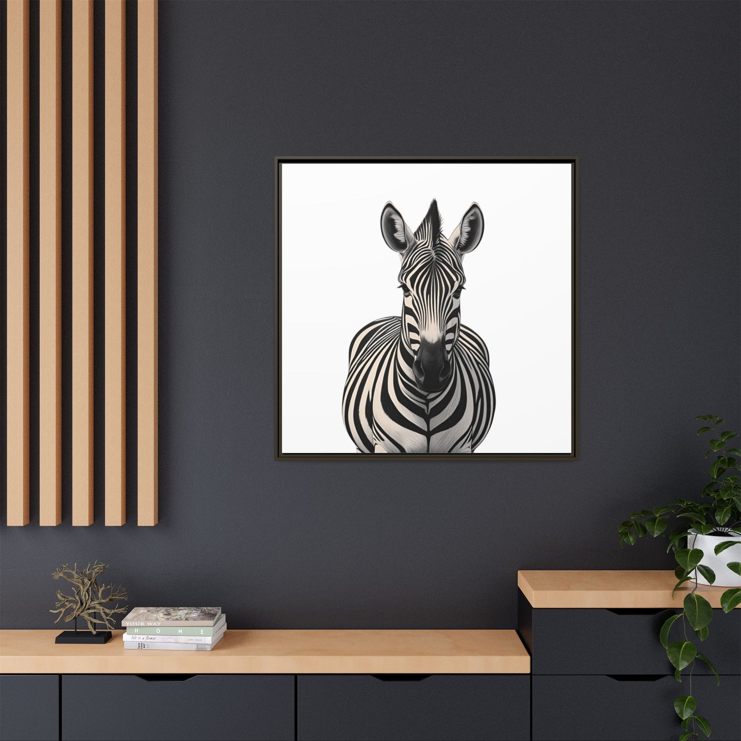 Striking Zebra Wall Art Black & White Wildlife Photography Print, Safari Animal Home Decor, Zebra Lover Nursery Room Gift