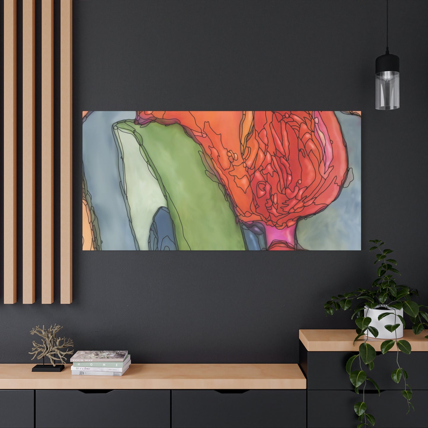 Abstract Pastel Canvas Wall Art | Modern Matte Stretched Canvas Decor