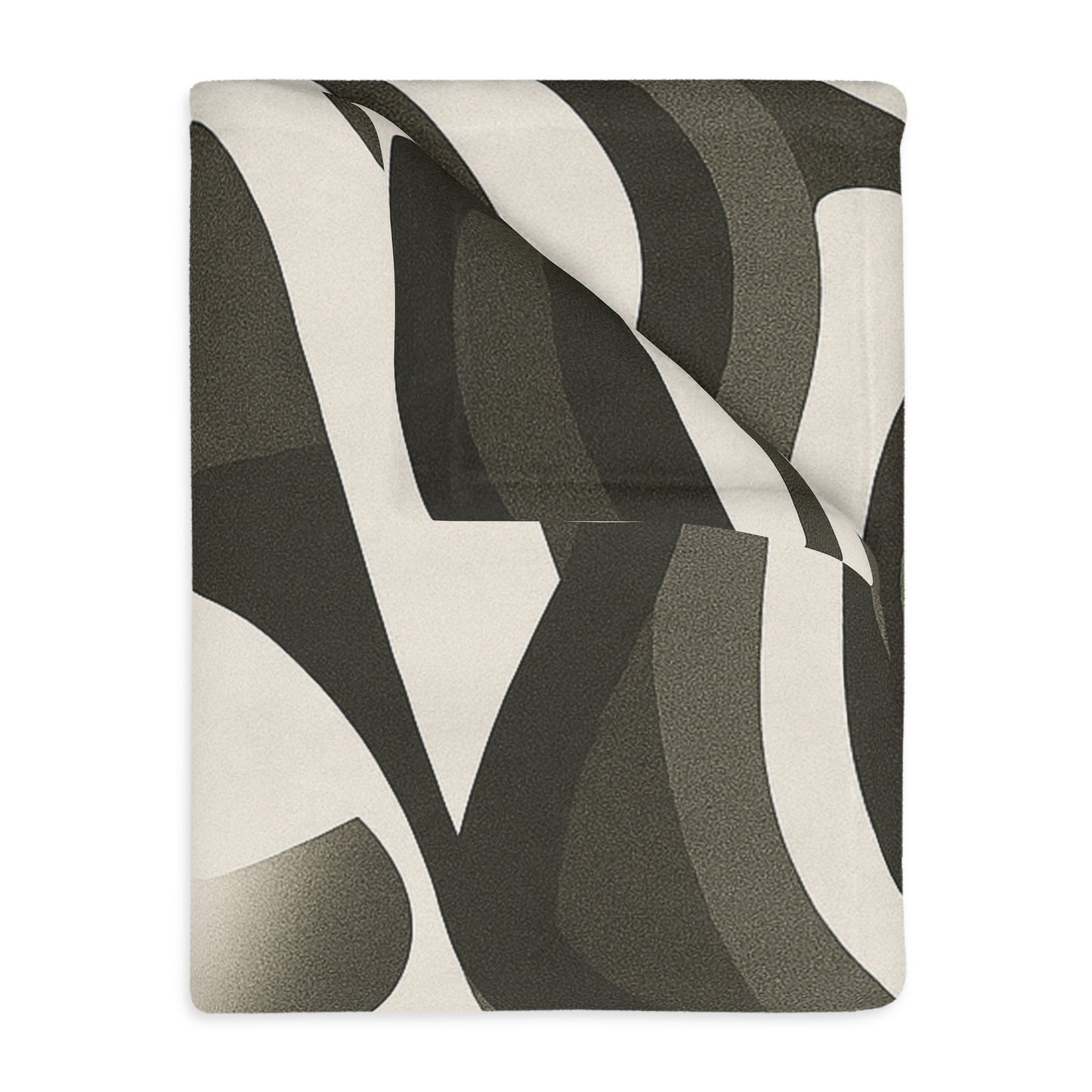 Abstract Retro Swirl Velveteen Throw Blanket | Neutral Modern Sofa Decor
