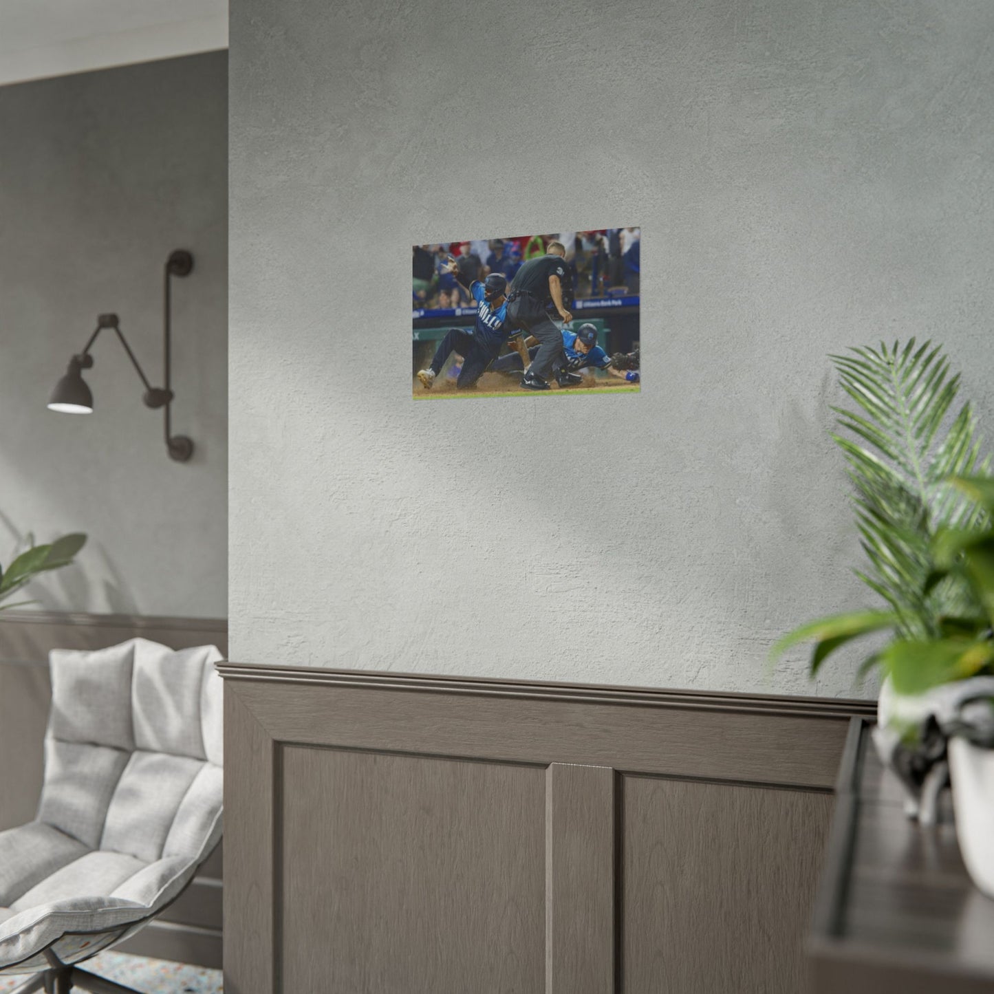 Double Slide Phillies Poster Nick Castellanos J.T. Realmuto Sliding Home Philadelphia Baseball Fan Art MLB Play Tribute Philly Sports Decor