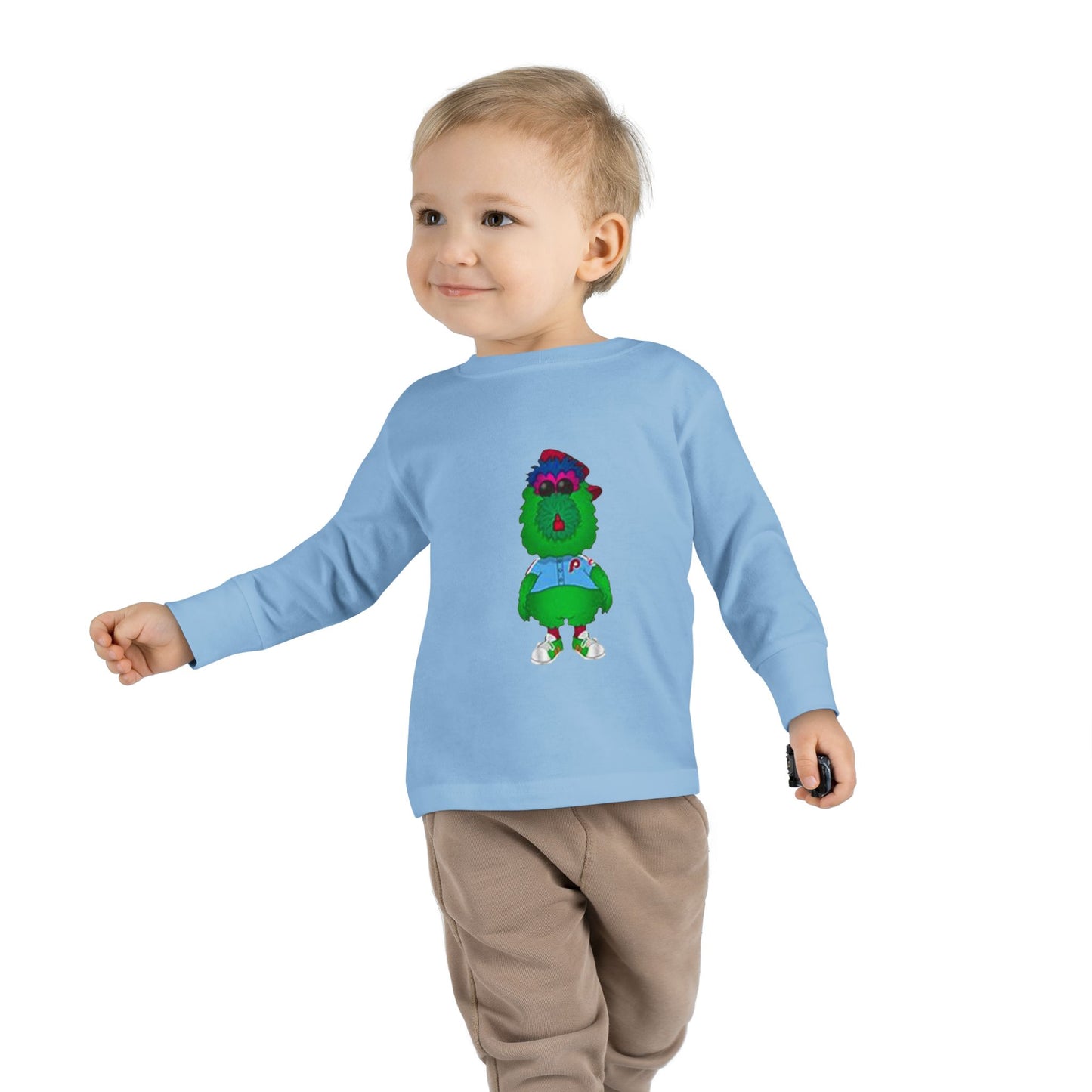 Cartoon Monster Toddler Long Sleeve Tee | Funny Baseball Fan Shirt