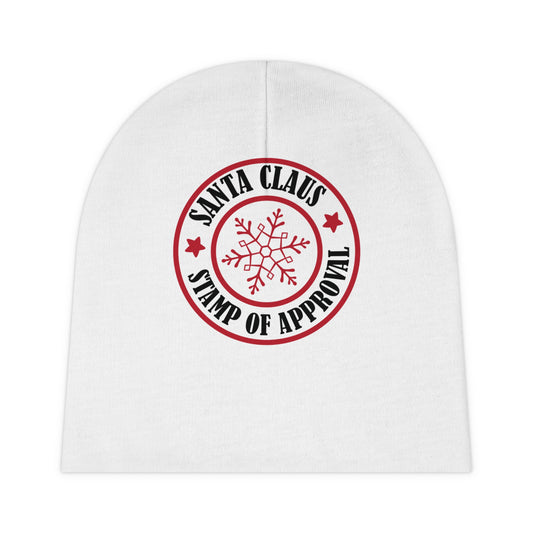 Christmas Baby Beanie, Santa Claus Stamp of Approval Beanie, Christmas Infant Hat
