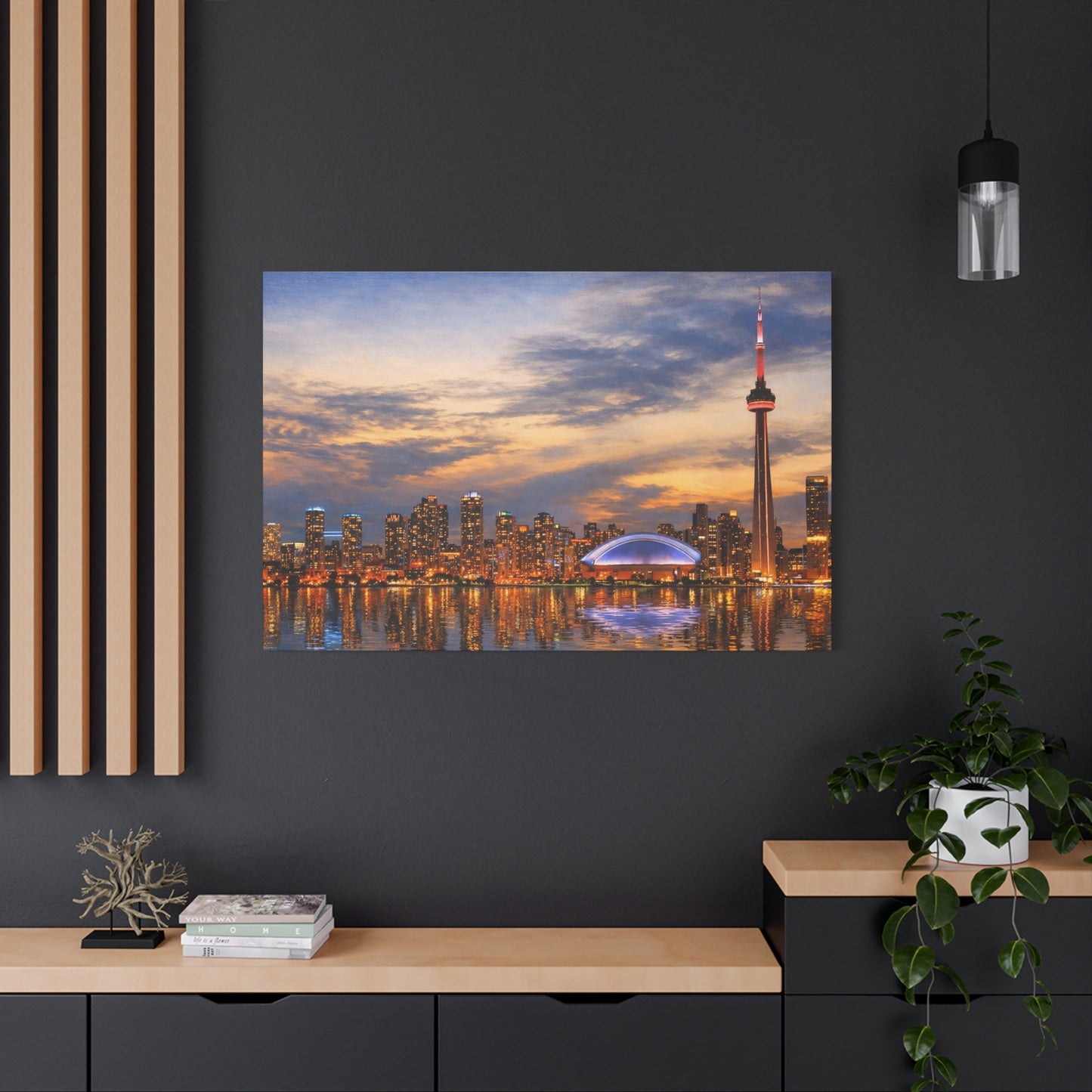 Toronto Skyline Matte Stretched Canvas, Toronto Skyline Canvas Wall Art, Urban City Art Print