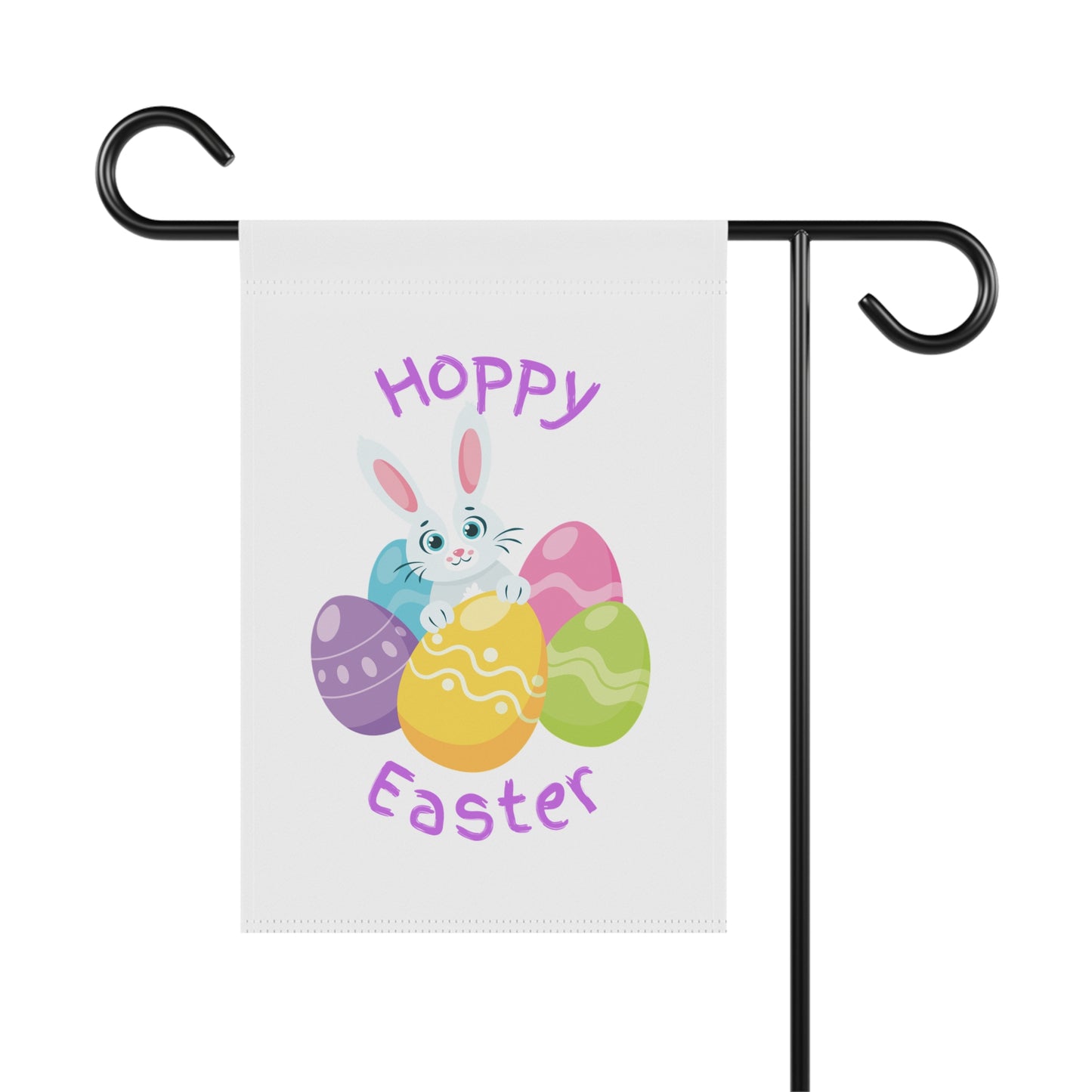 Easter Garden Flag | Hoppy Easter Banner | Cute Easter Bunny Flag