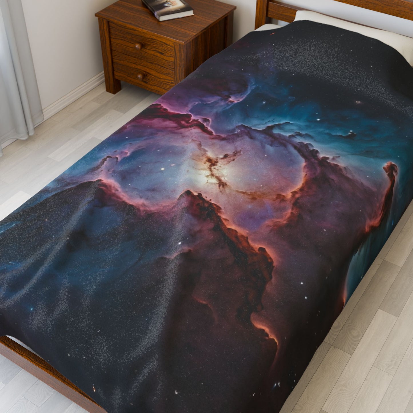 Cosmic Nebula Velveteen Throw Blanket | Galaxy Space Home Decor