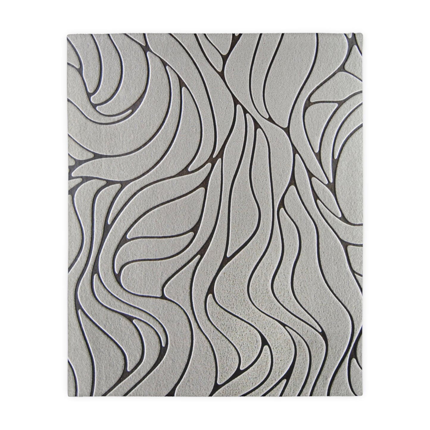 Modern Abstract Gray Wave Blanket | Neutral Home Decor